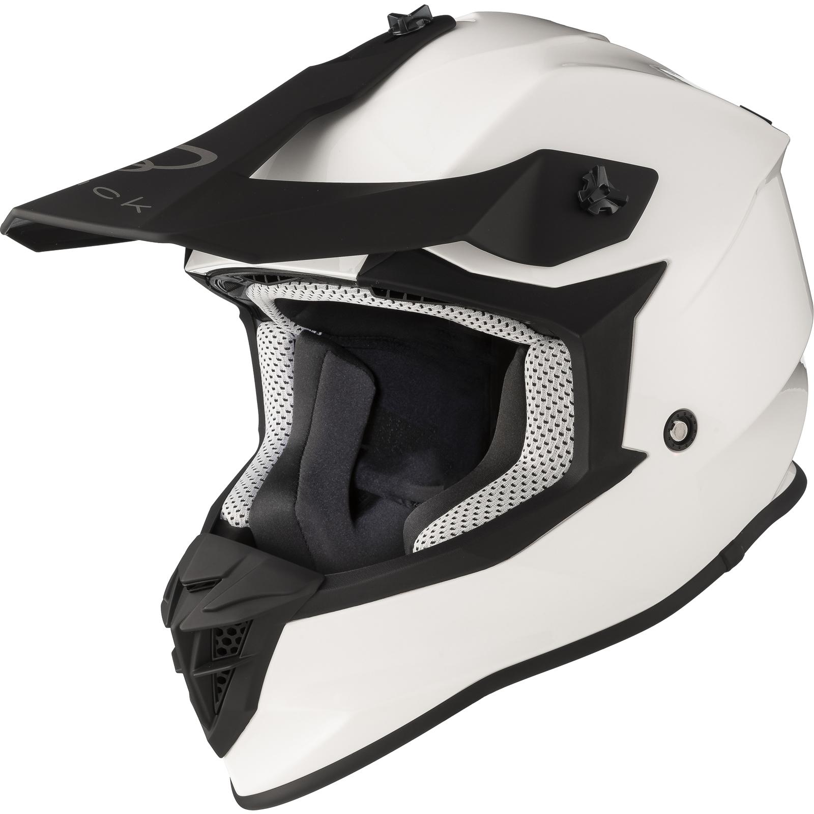 Black Gravel Solid Motocross Helmet XL Gloss White (ACU Approved)