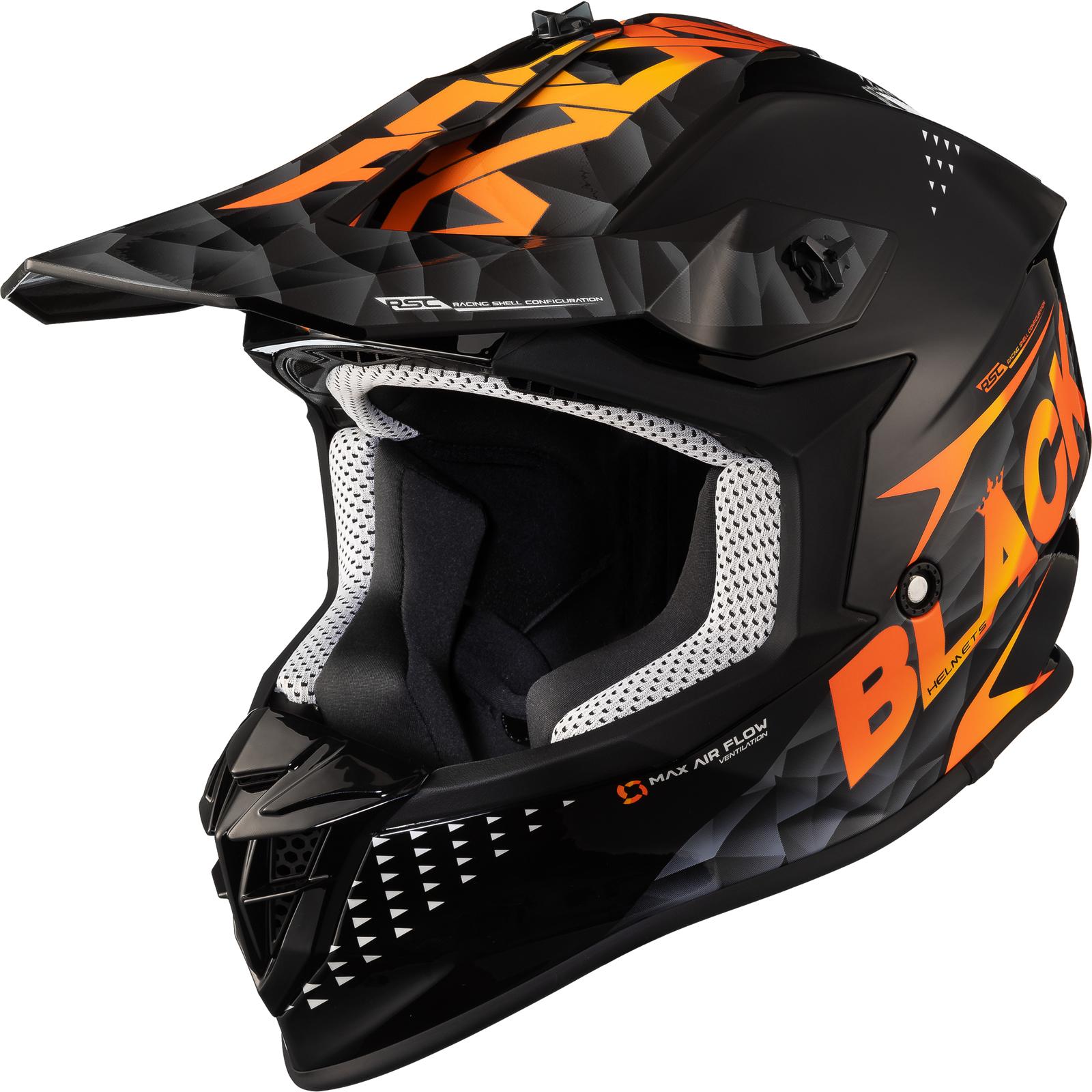 Black Gravel Track Motocross Helmet XL Black Orange (ACU Approved)