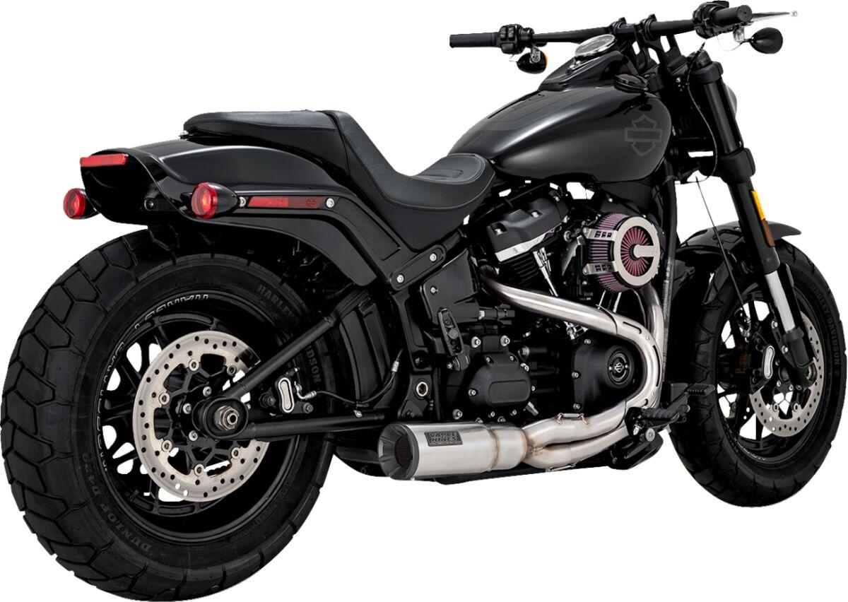 27331 - Vance & Hines 2 Into 1 Hi-Output Short Exhaust System For Harley Davidson FLDE 1750 2018-2020 - Brushed