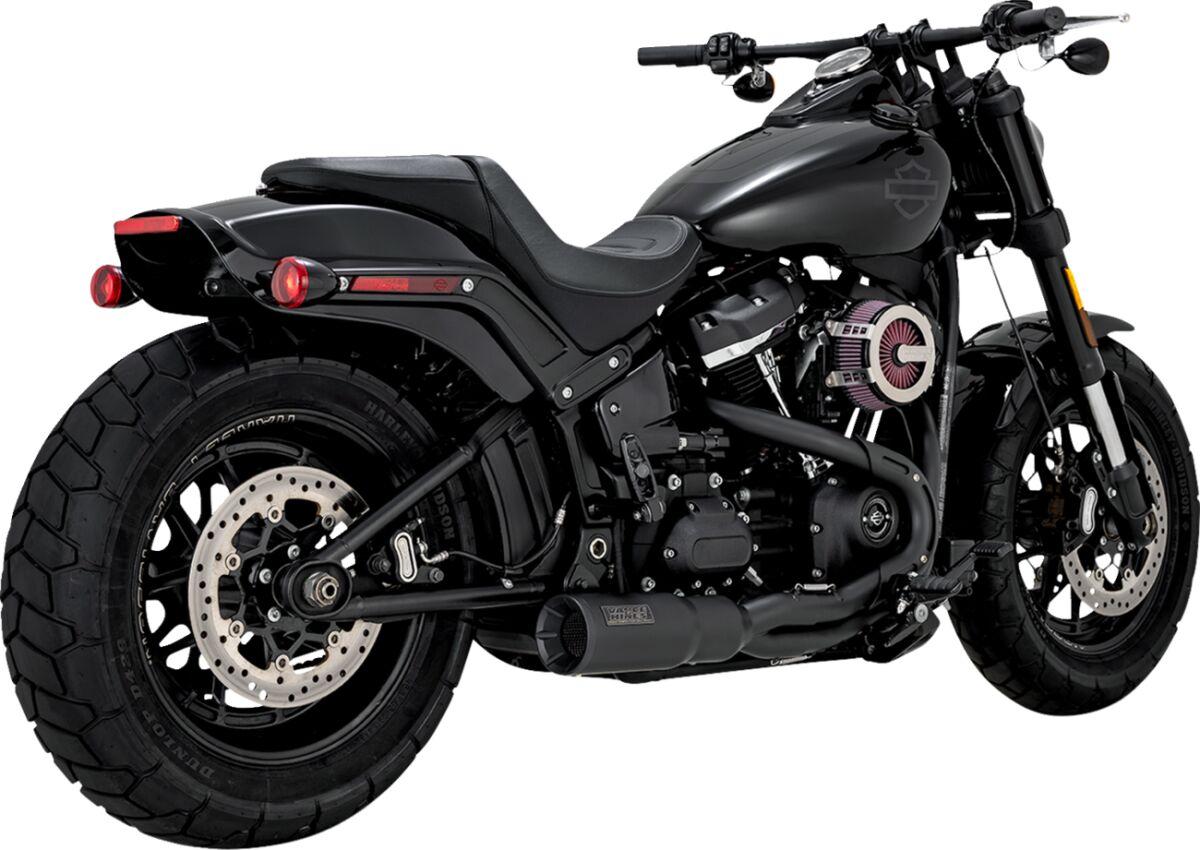 47331 - Vance & Hines 2 Into 1 Hi-Output Short Exhaust System For Harley Davidson FLDE 1750 2018-2020 - Black