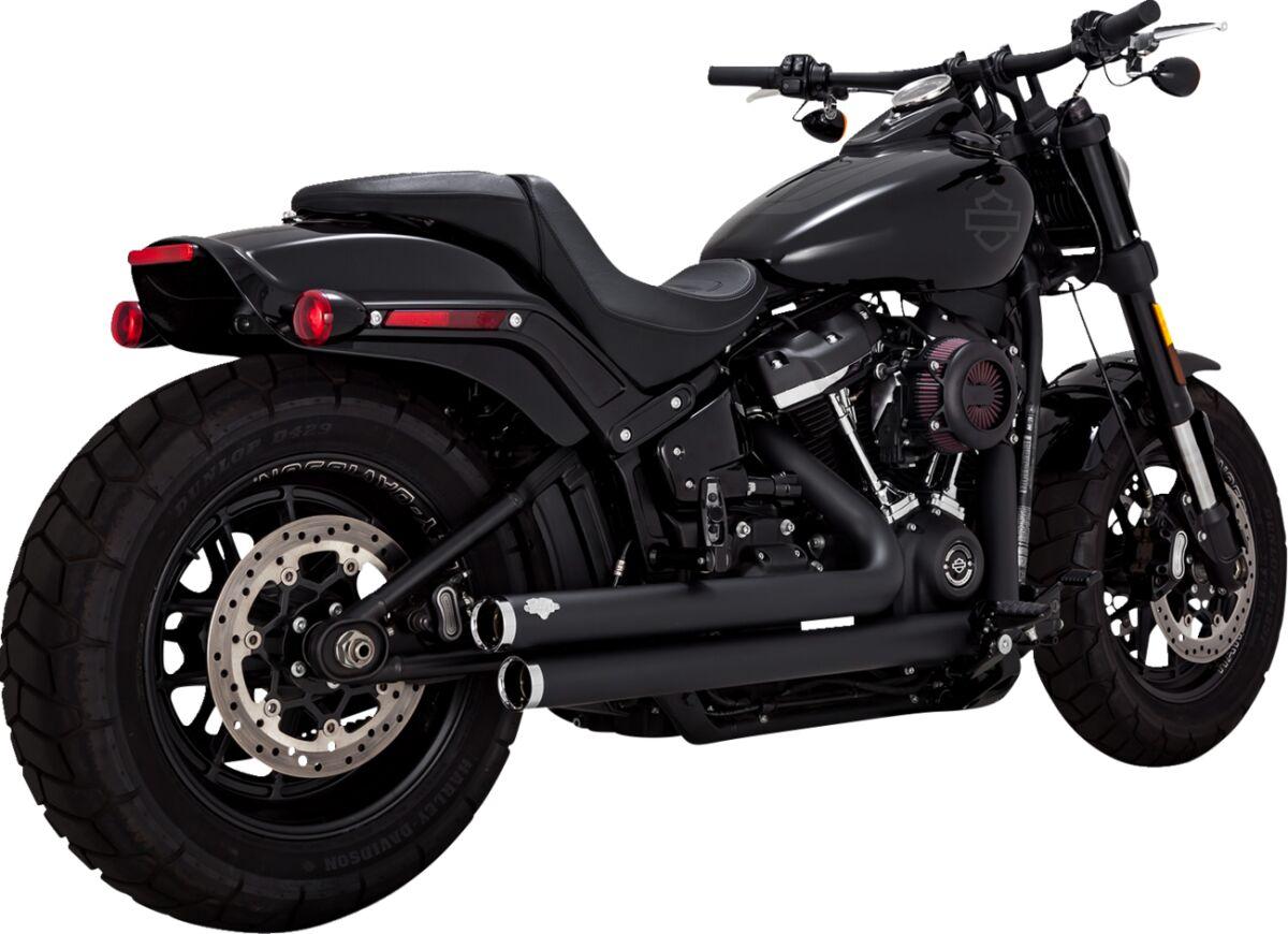 47341 - Vance & Hines Big Shots Staggered 2-into-2 Exhaust System For Harley Davidson FLDE 1750 2018-2020 - Black