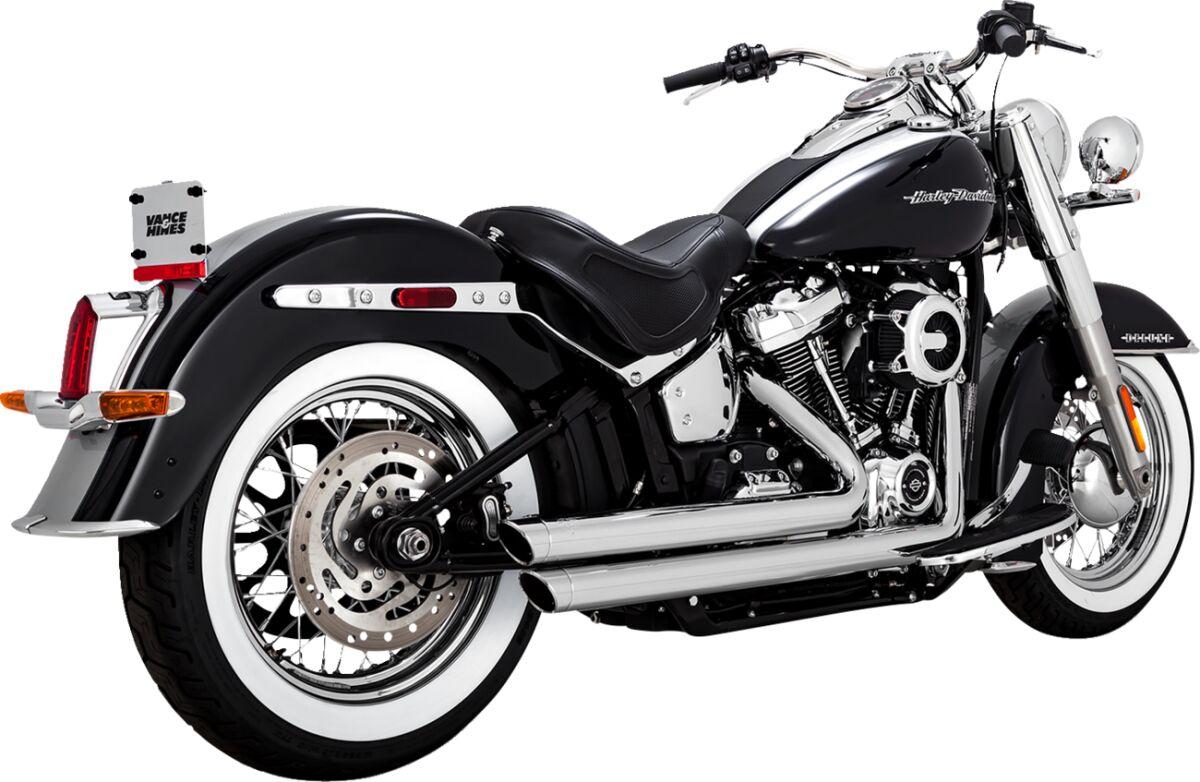 17341 - Vance & Hines Big Shots Staggered 2-into-2 Exhaust System For Harley Davidson FXST 1750 2020-2024 - Chrome