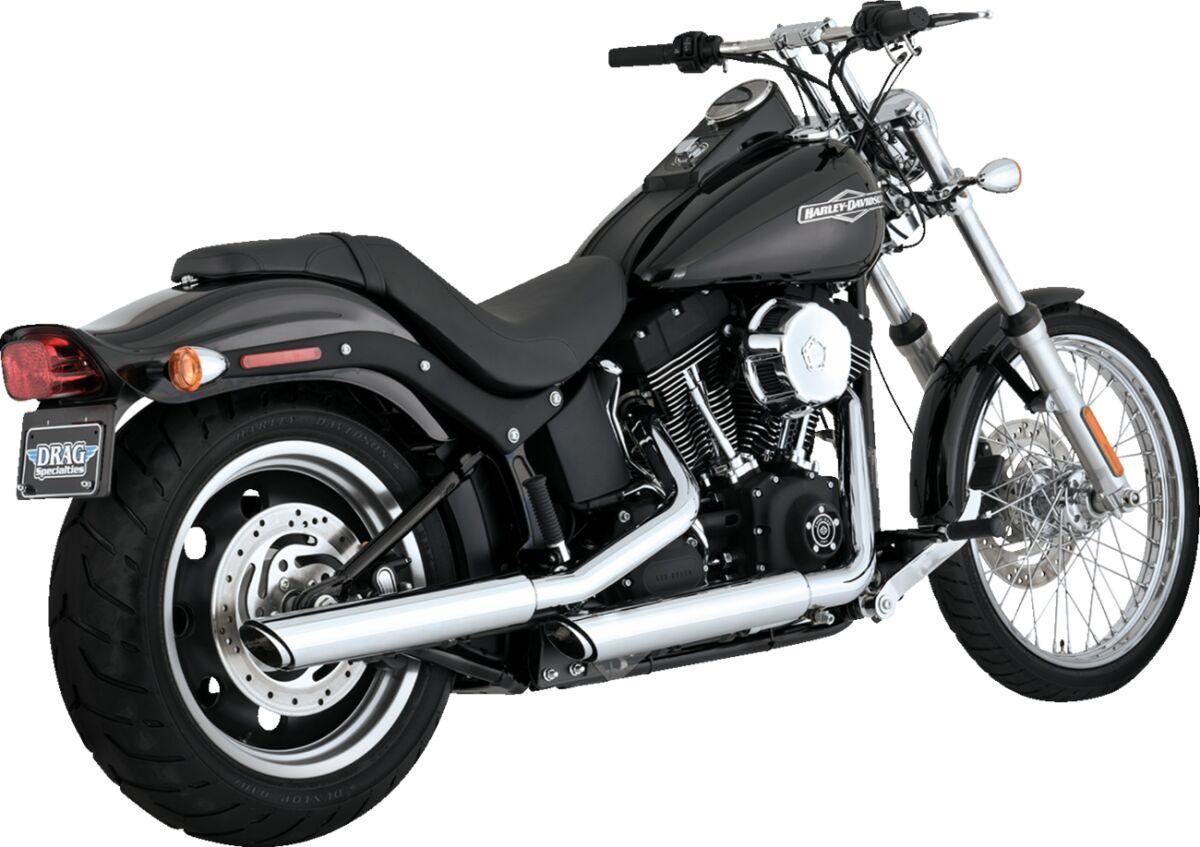 16834 - Vance & Hines 3" Twin Slash Silencers For Harley Davidson FLSTC1584 2007-2009 - Chrome