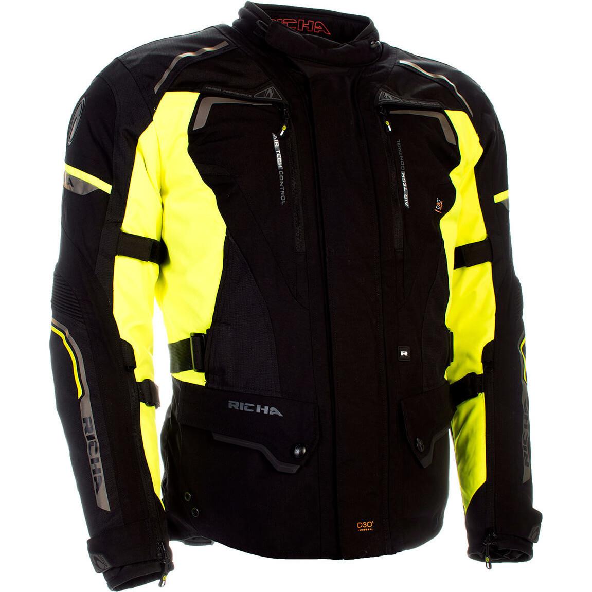 2INFIIBS650-10XL - Richa Infinity 2 Motorcycle Jacket 10XL Black Fluo Yellow