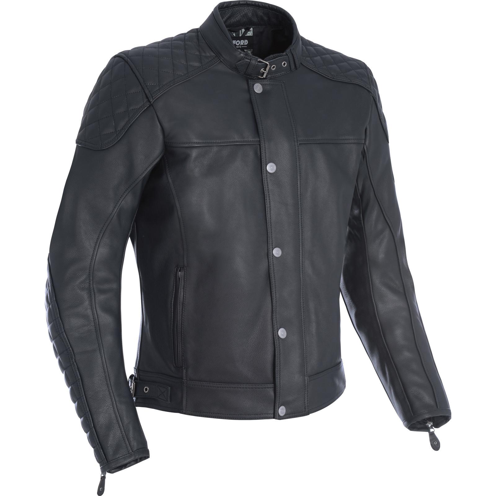 LM1701012XL - Oxford Hampton Leather Motorcycle Jacket XXL Black (46)