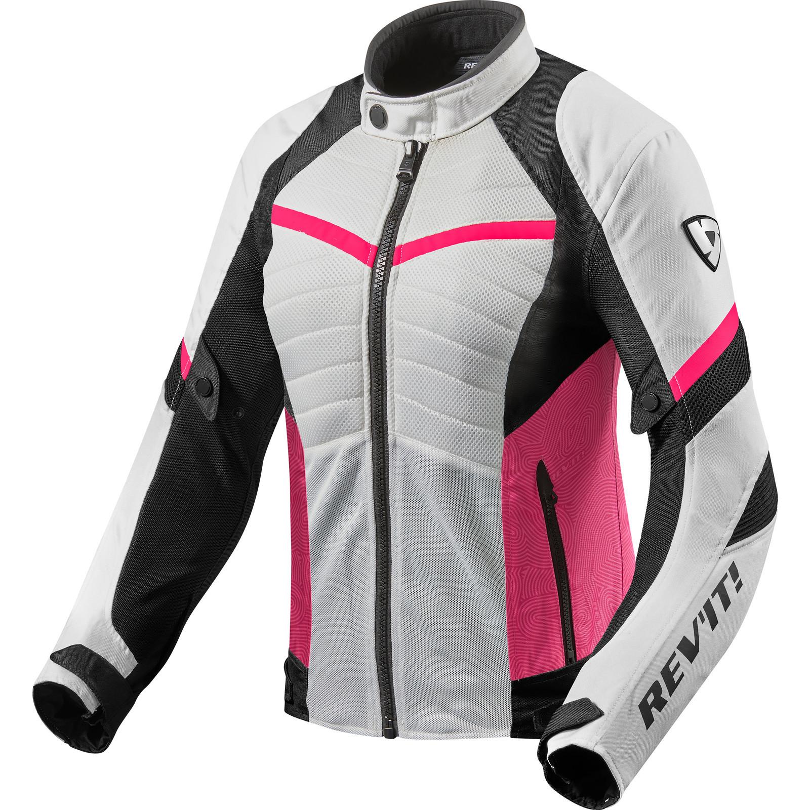 FJT256 - 3260-L40 - Rev It Arc Air Ladies Motorcycle Jacket 40 White Fuchsia (UK 12)