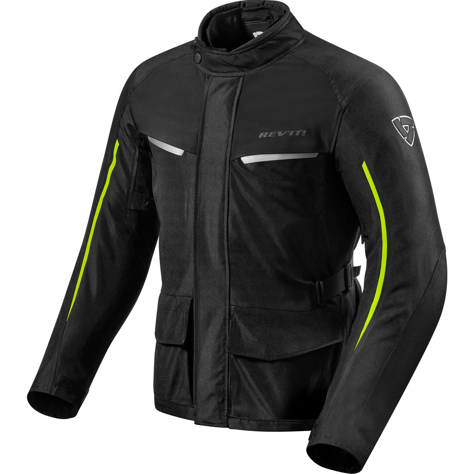 FJT257 - 1450-M - Rev It Voltiac 2 Motorcycle Jacket M Black Neon Yellow