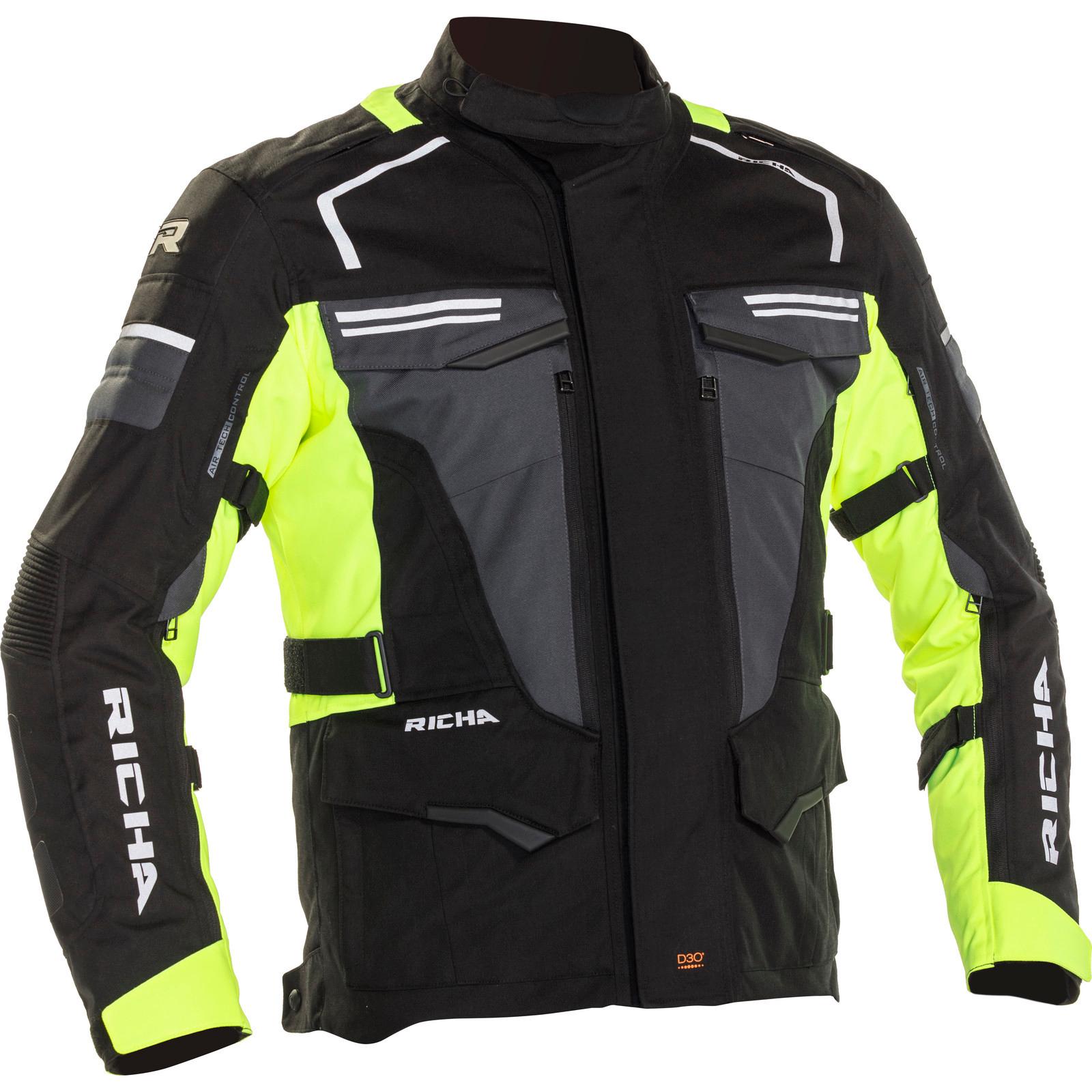 2TOAII1650-2XL - Richa Touareg 2 Motorcycle Jacket XXL Black Fluo