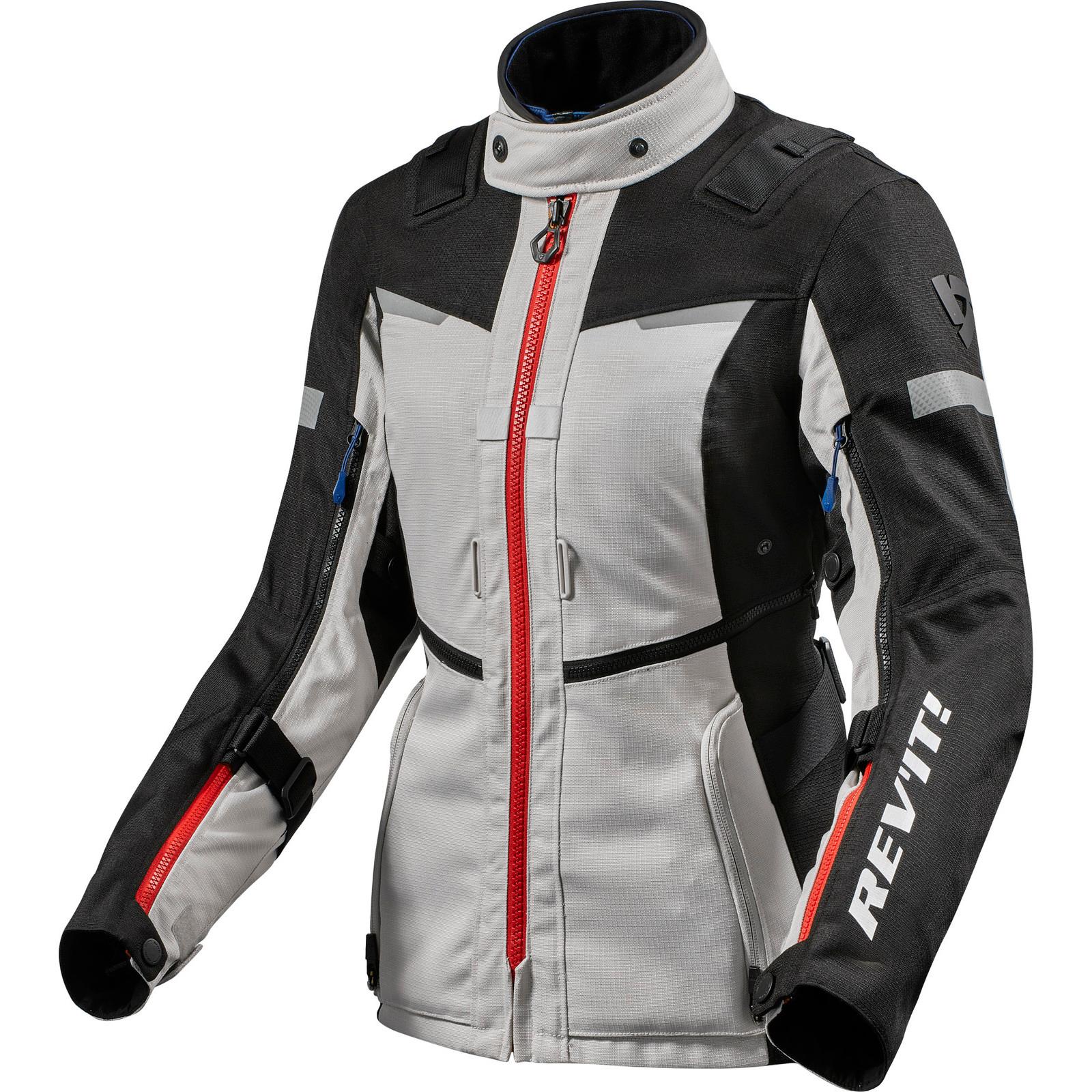 FJT296 - 4050-L40 - Rev It Sand 4 H2O Ladies Motorcycle Jacket 40 Silver Black (UK 12)