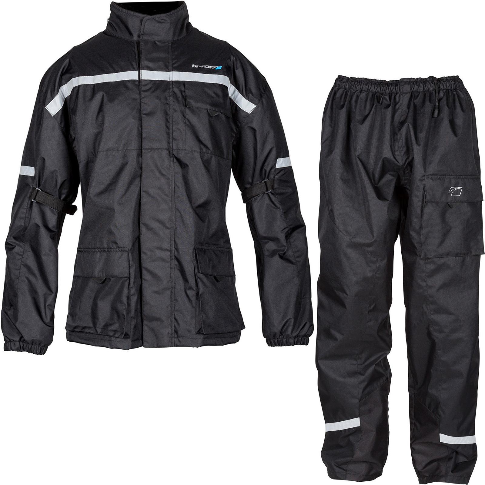 Spada Aqua Quilt Motorcycle Jacket & Trousers Black Kit S/S