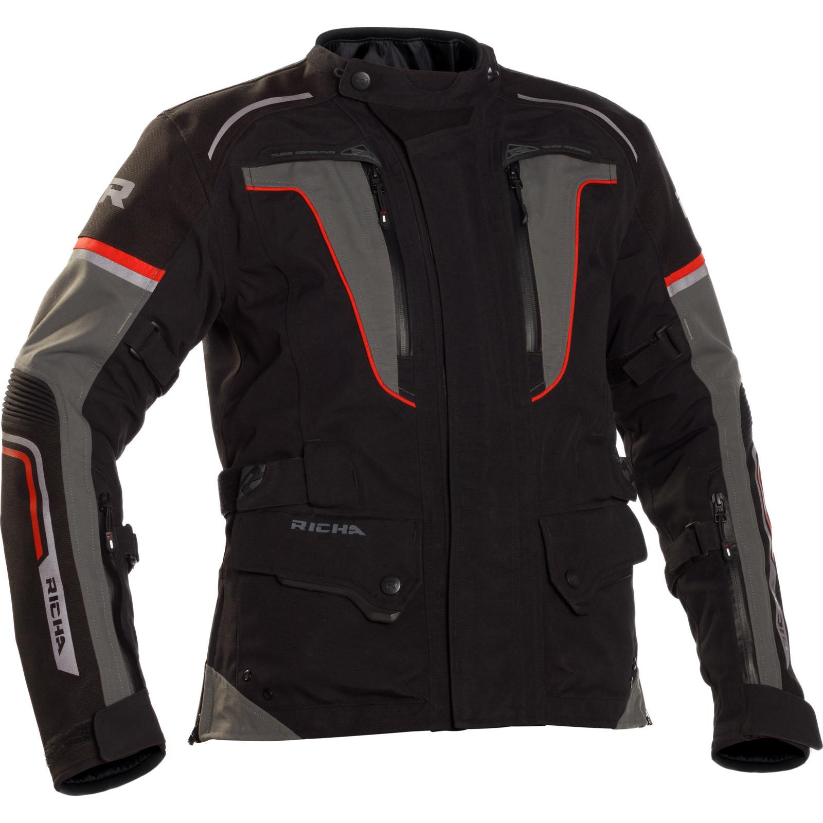2INFIIP400-2XL - Richa Infinity 2 Pro Motorcycle Jacket XXL Black Grey Red