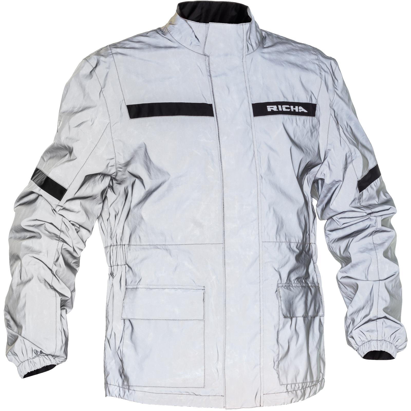 2RFL4900-M - Richa Rain Flare Reflective Motorcycle Over Jacket M Reflective White