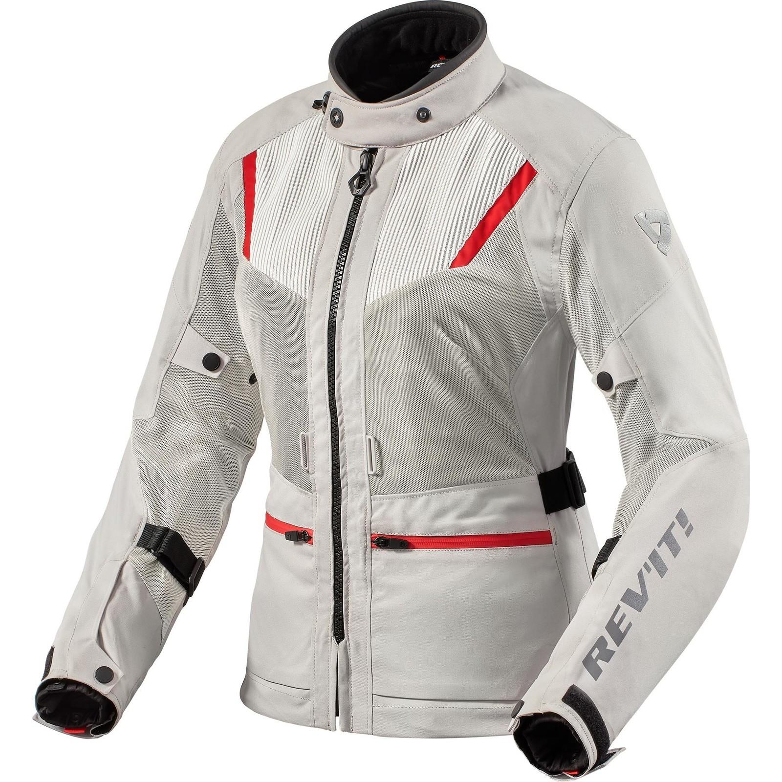 FJT321 - 0170-L42 - Rev It Levante 2 H2O Ladies Motorcycle Jacket 42 Silver (UK 14)