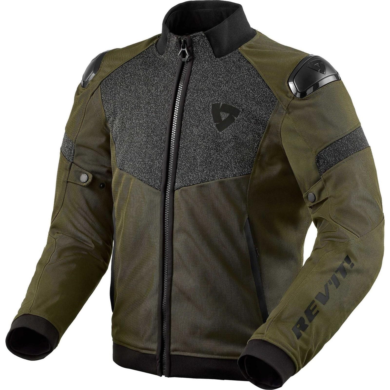FJT319 - 1480-S - Rev It Action H2O Motorcycle Jacket S Black Dark Green