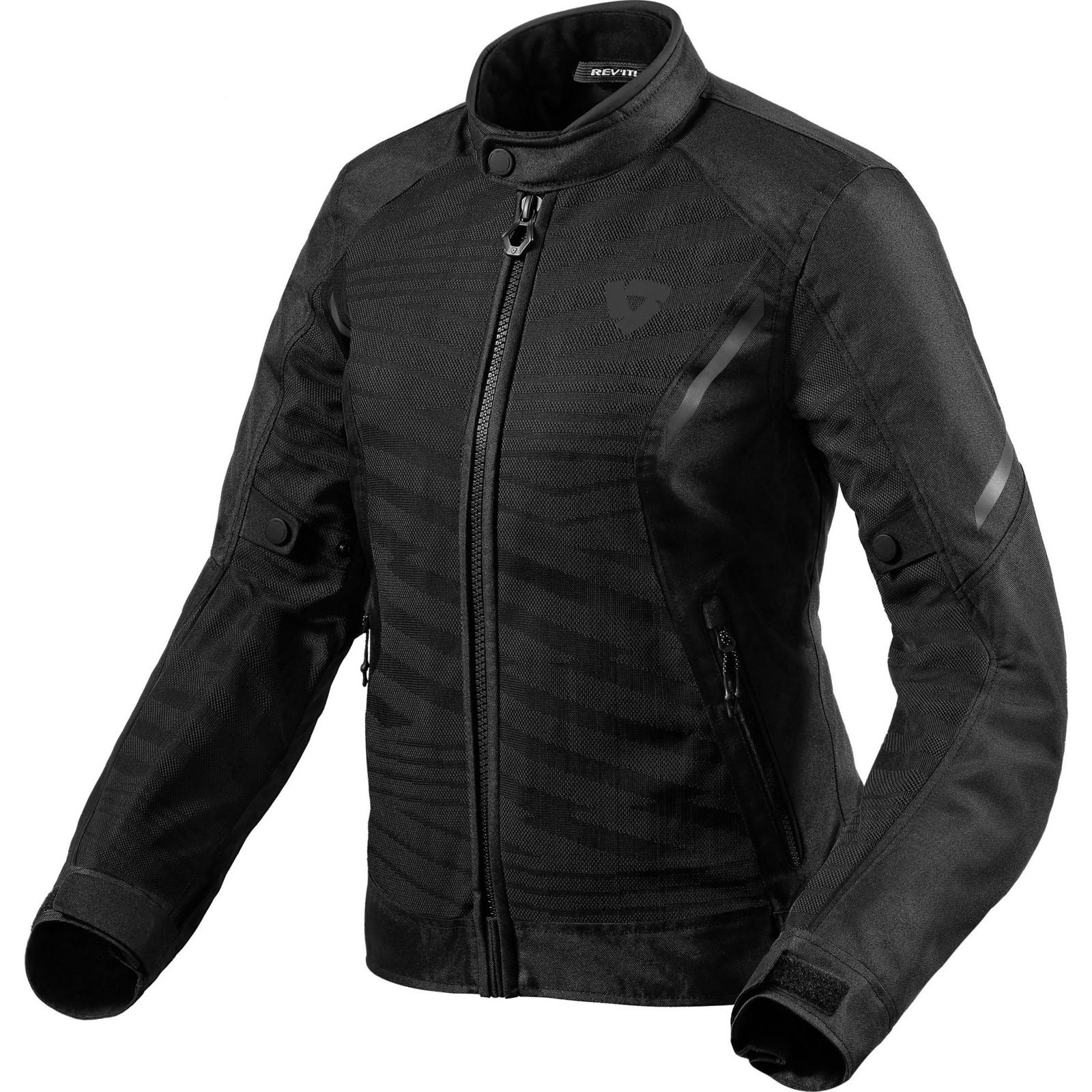 FJT311 - 1010-L34 - Rev It Torque 2 H2O Ladies Motorcycle Jacket 34 Black Black (UK 6)