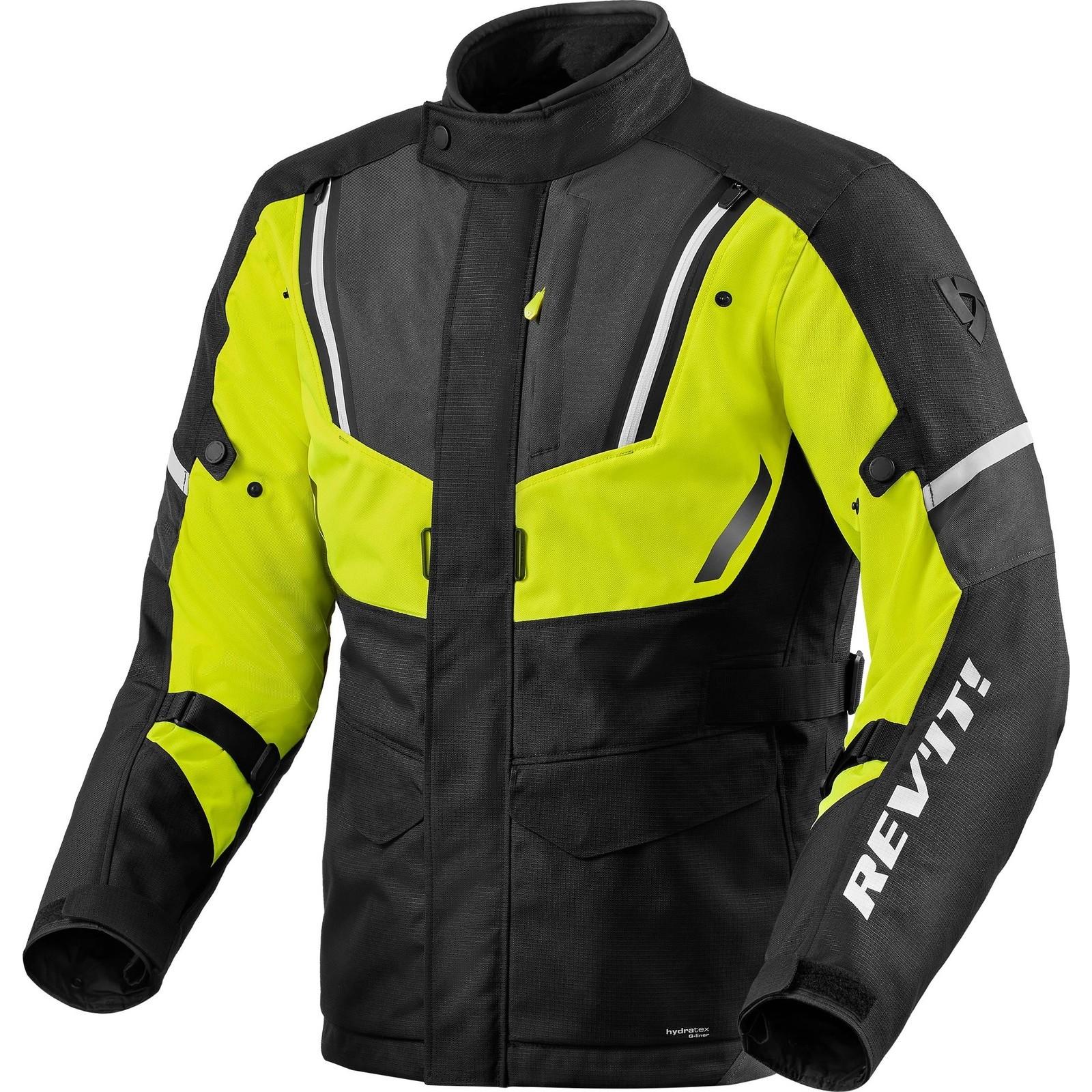FJT318 - 1450-XL - Rev It Move H2O Motorcycle Jacket XL Black Neon Yellow