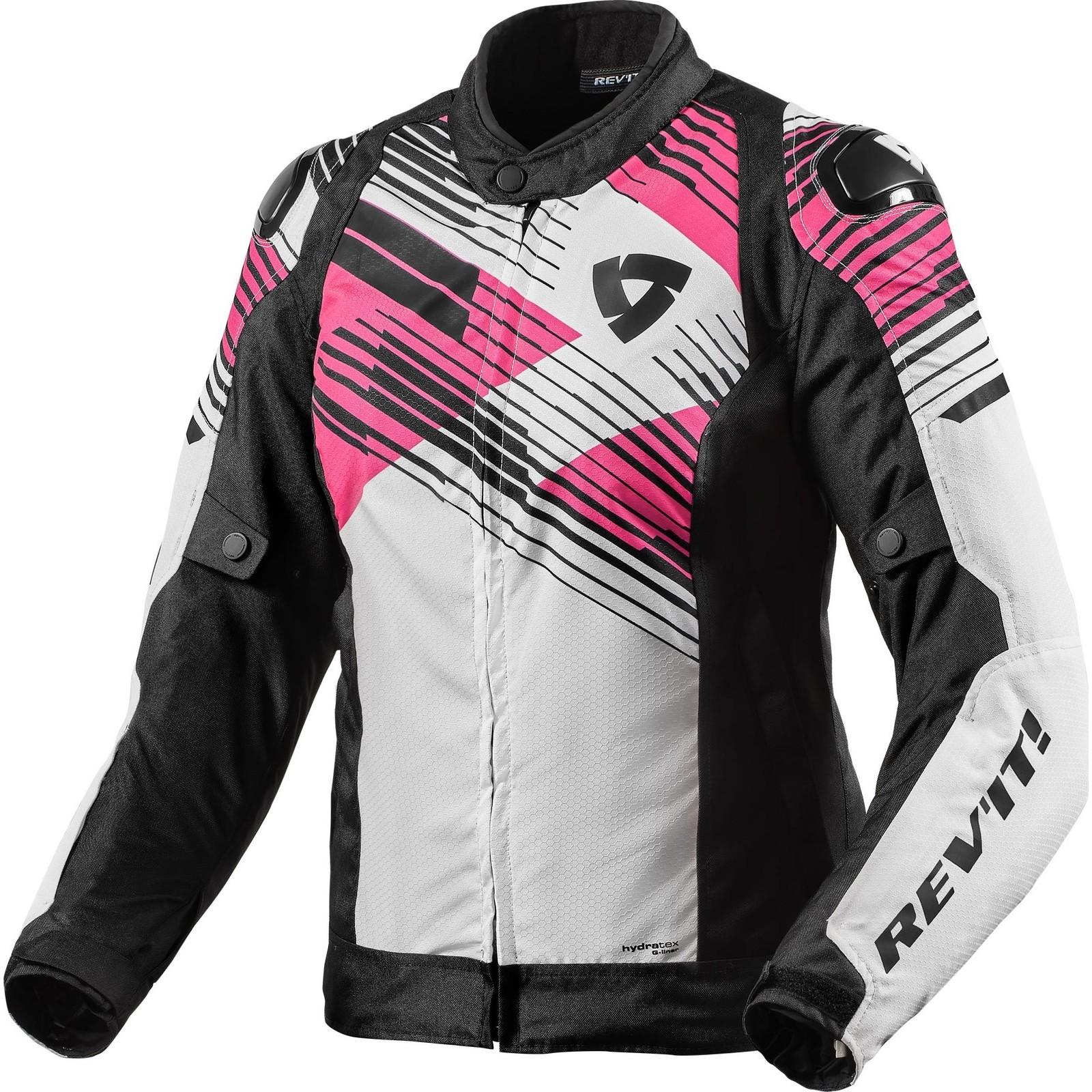 FJT314 - 1820-L38 - Rev It Apex H2O Ladies Motorcycle Jacket 38 Black Pink (UK 10)