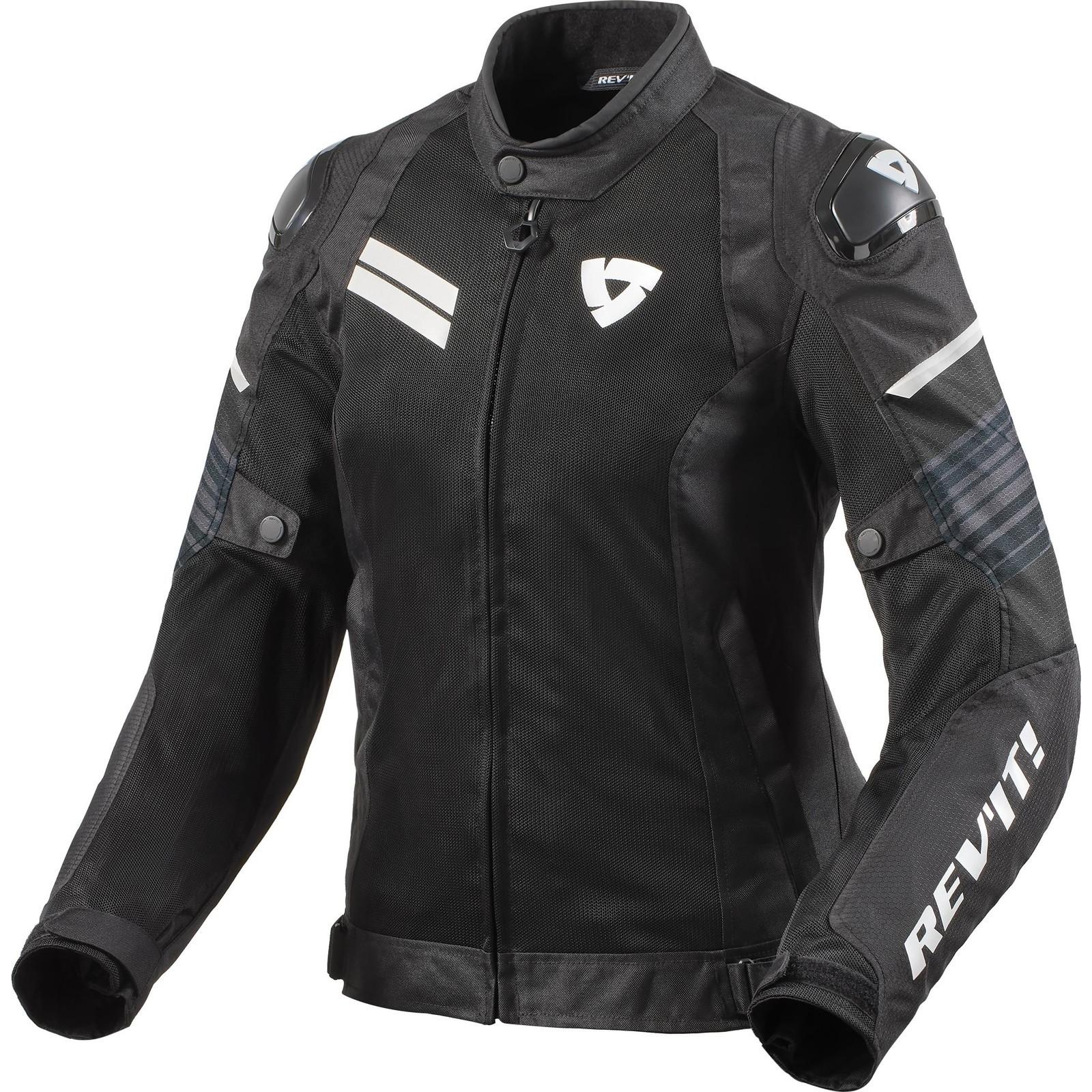 FJT309 - 1600-L40 - Rev It Apex Air H2O Ladies Motorcycle Jacket 40 Black White (UK 12)