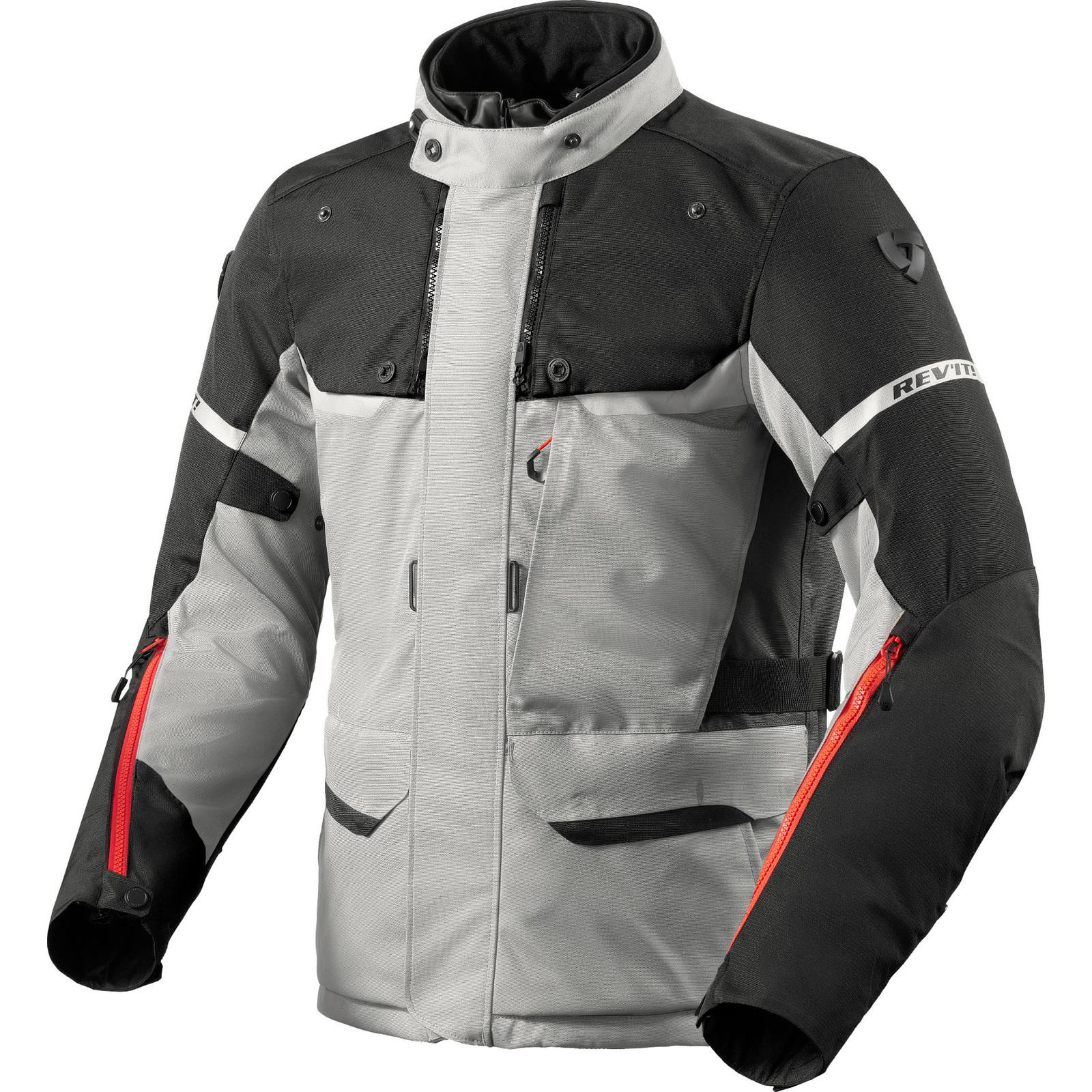 FJT343 - 4050-4XL - Rev It Outback 4 H2O Motorcycle Jacket 4XL Silver Black