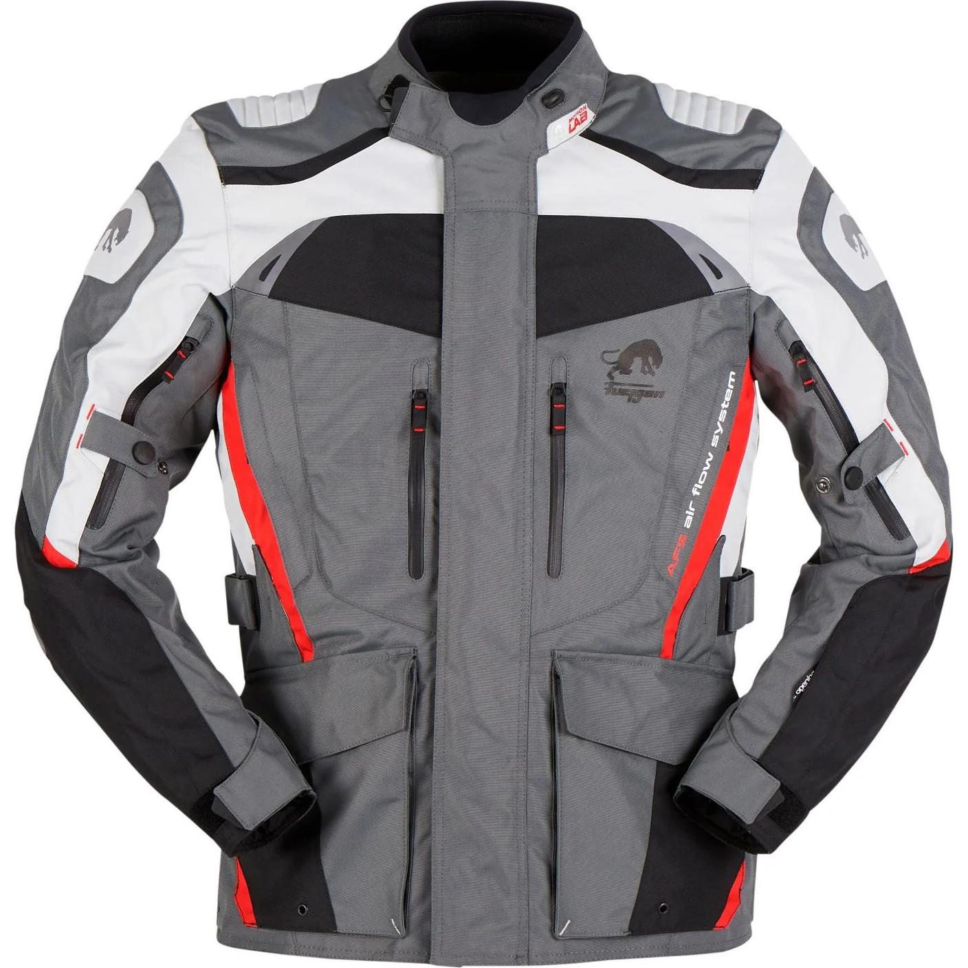 6364-132 XL - Furygan Apalaches Motorcycle Jacket XL Black Grey Red