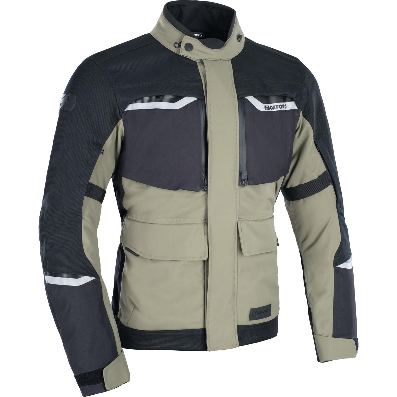 TM2211023XL - Oxford Mondial 2.0 Dry2Dry Motorcycle Jacket 3XL Black Olive