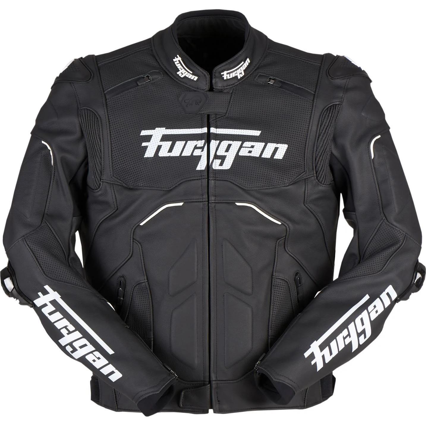 6022-143-3XL - Furygan Raptor Evo 2 Leather Motorcycle Jacket 3XL Black White