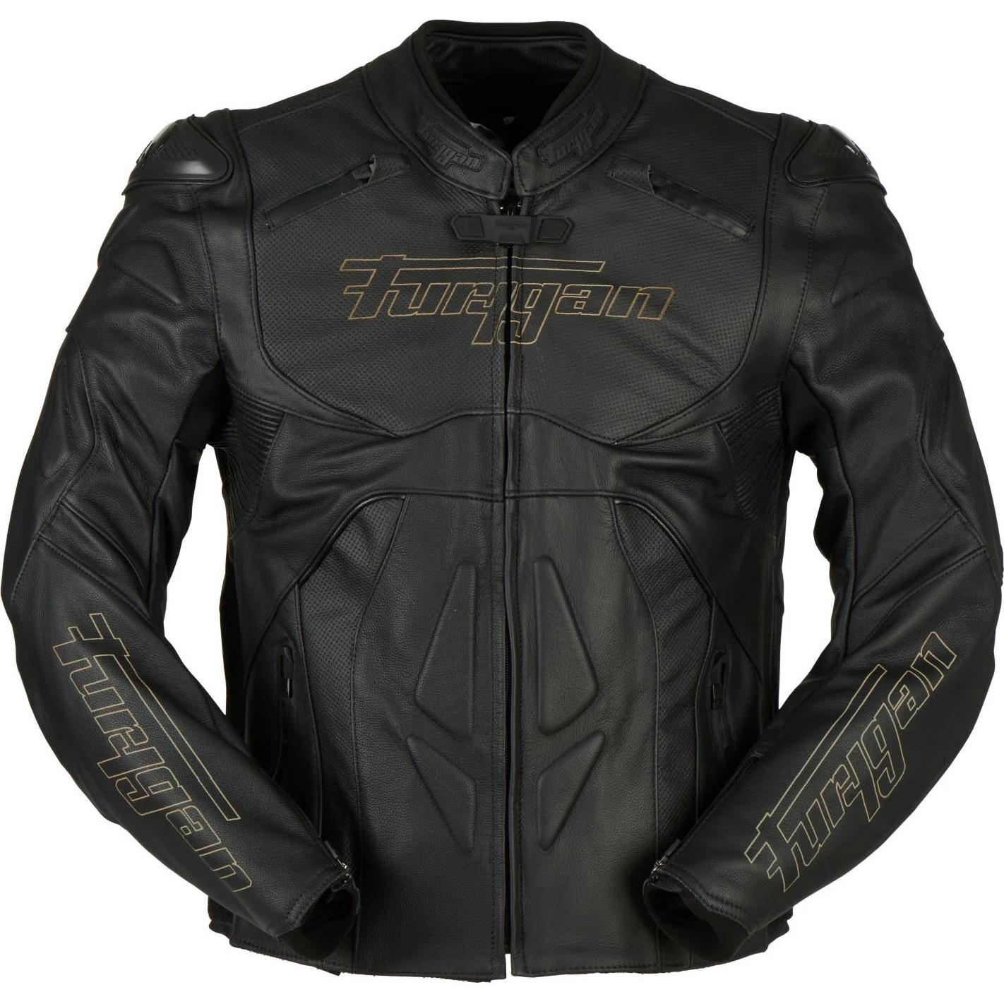 6011-189 4XL - Furygan Ghost Leather Motorcycle Jacket 4XL Black Brown