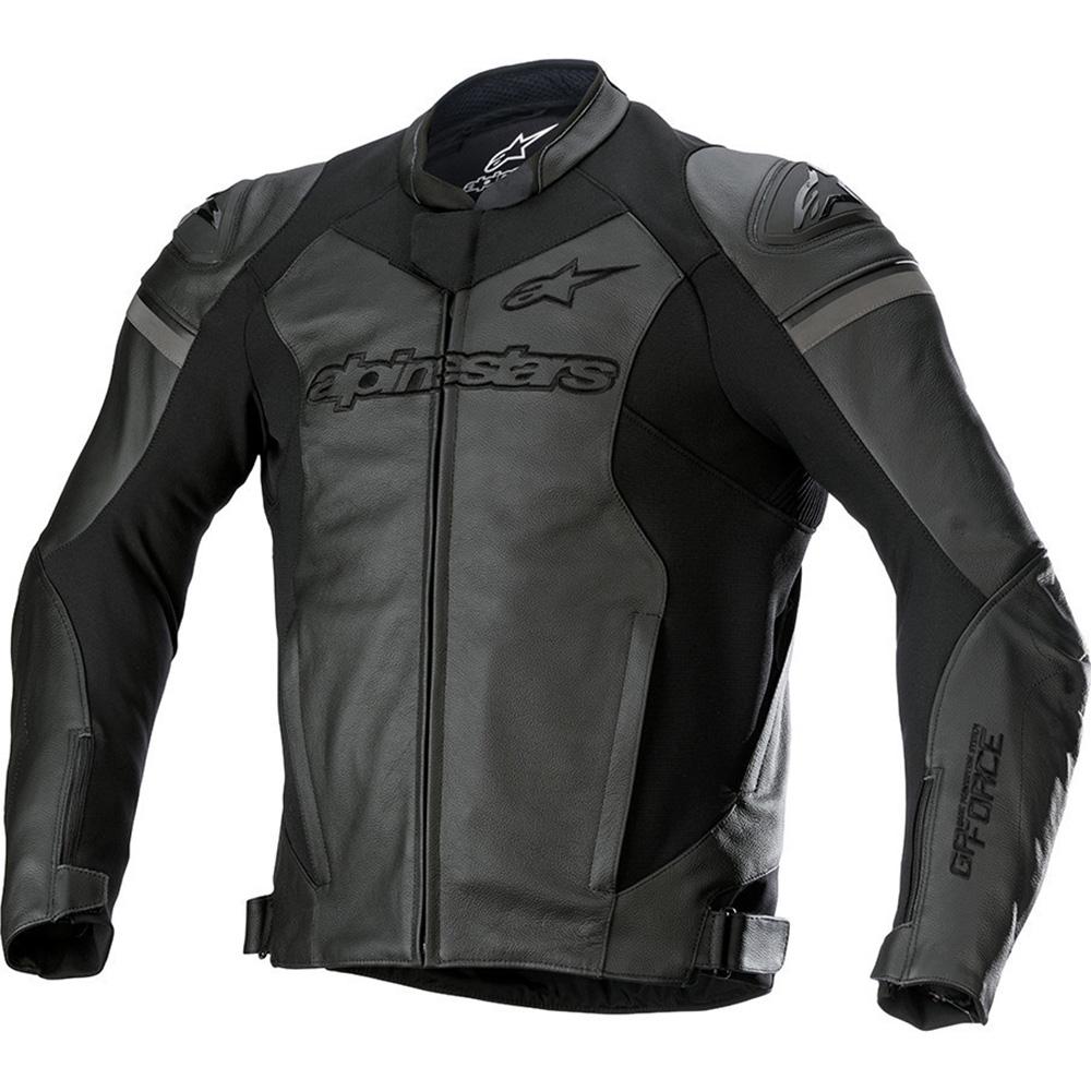 3100822 1100 56 - Alpinestars GP Force Leather Motorcycle Jacket 56 Black Black (UK 46)