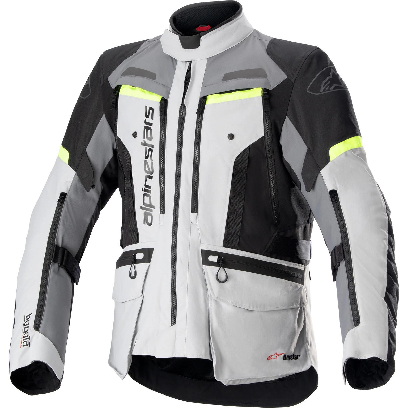 3207023 9195 3XL - Alpinestars Bogota Pro DryStar Motorcycle Jacket 3XL Ice Grey Dark Grey Yellow Fluo