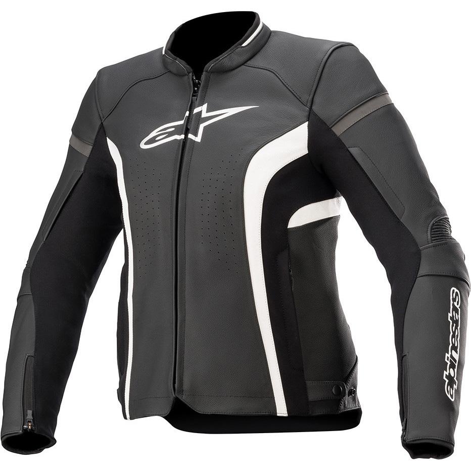 3112021 12 50 - Alpinestars Stella Kira V2 Ladies Leather Motorcycle Jacket 50 Black White