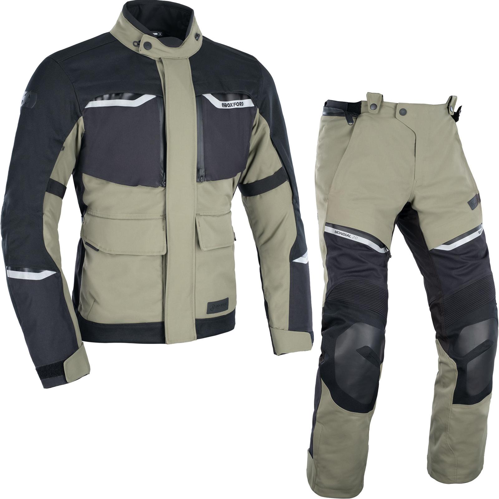 Oxford Mondial 2.0 Dry2Dry Motorcycle Jacket & Trousers Black Olive Kit S/M Standard