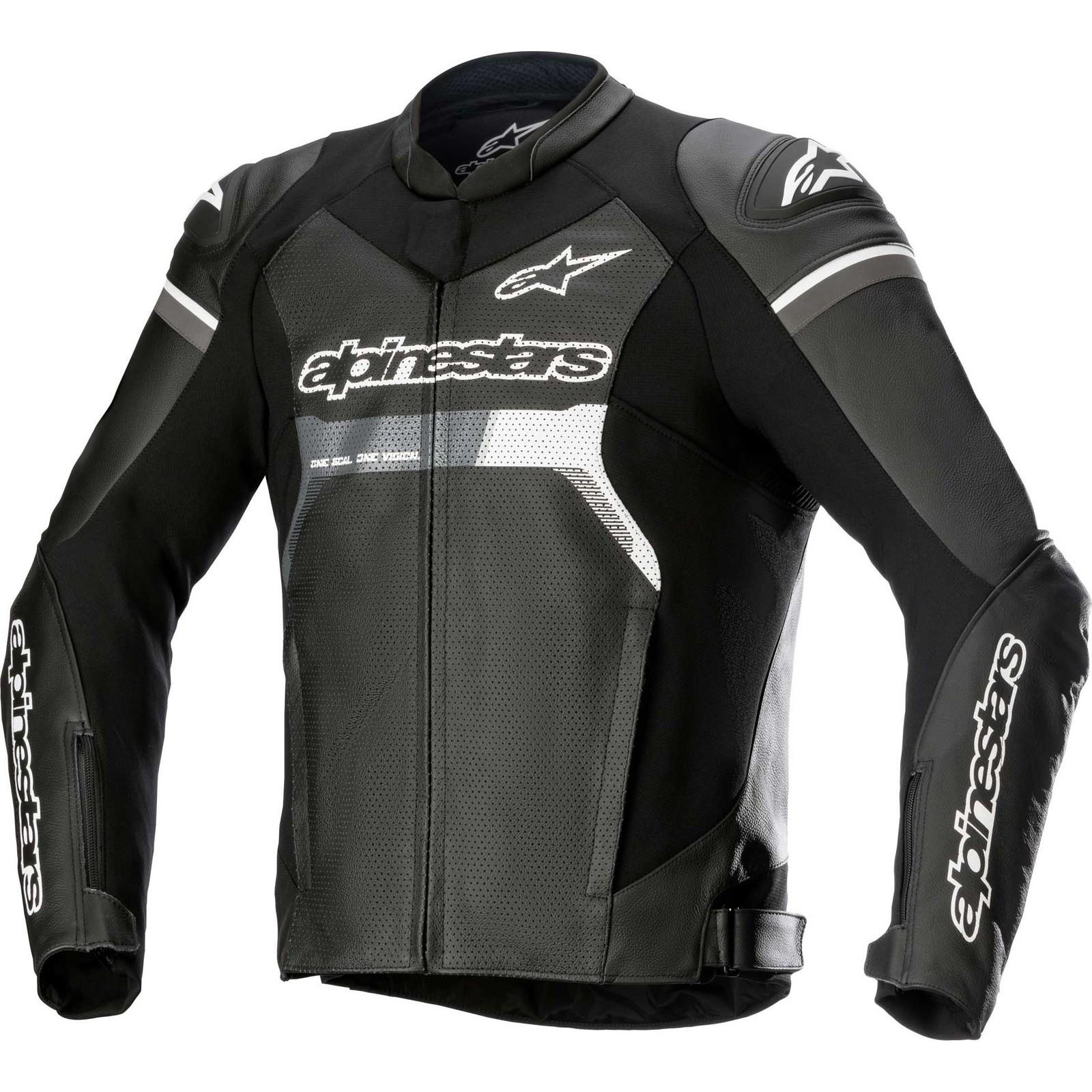 3100722 10 64 - Alpinestars GP Force Airflow Leather Motorcycle Jacket 64 Black (UK 54)