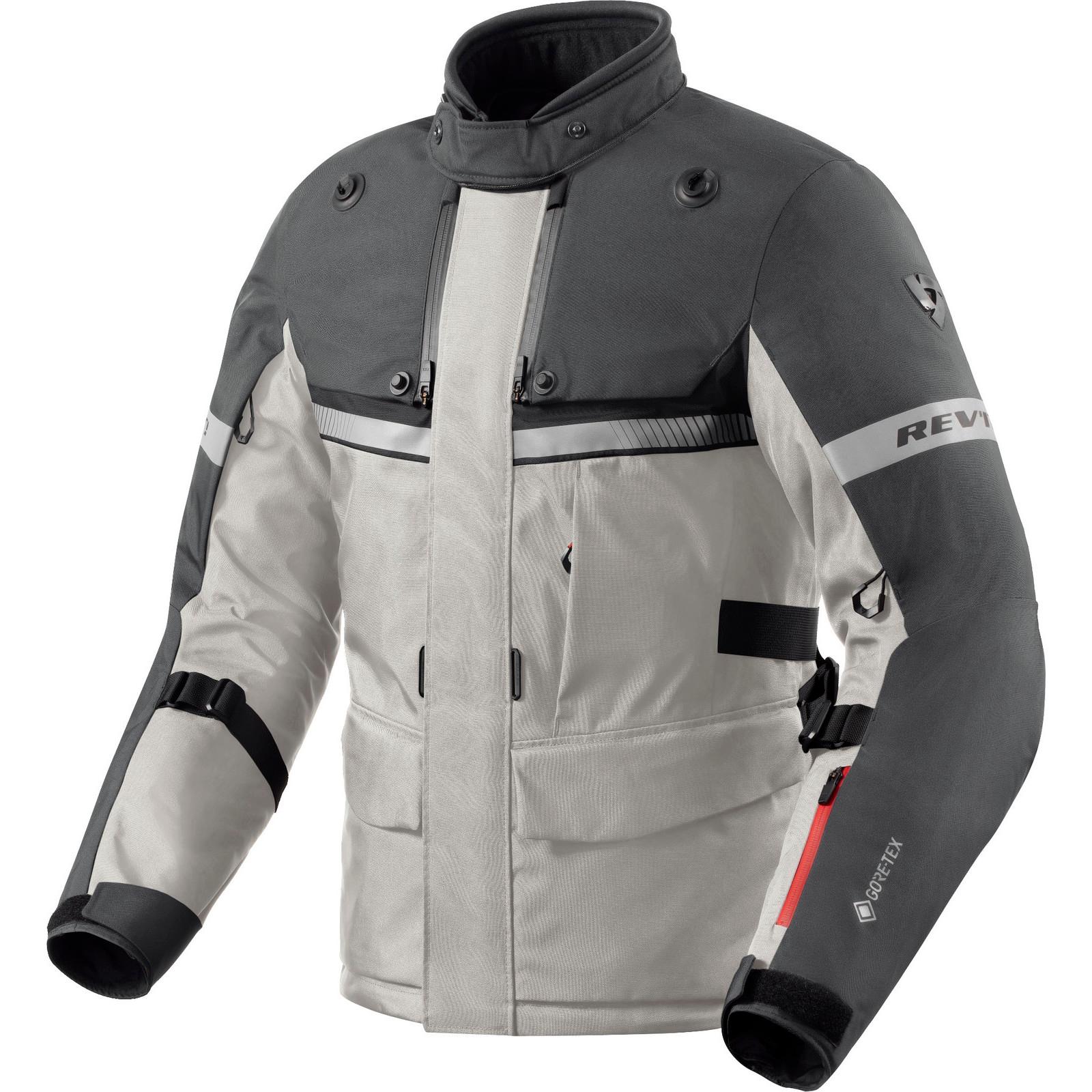 FJT351 - 4130-L - Rev It Poseidon 3 Gore-Tex Motorcycle Jacket L Silver Anthracite