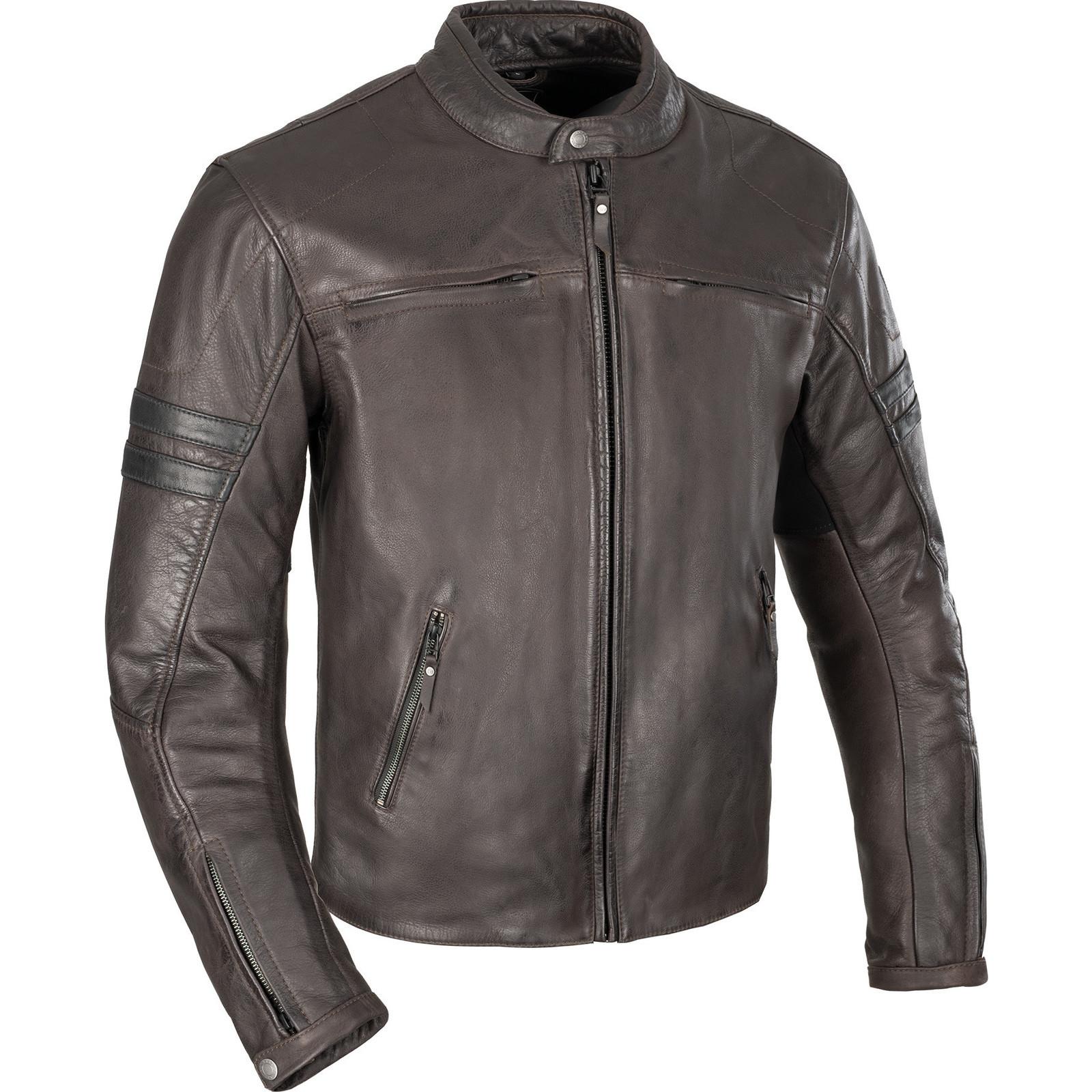 LM2341023XL - Oxford Holton Leather Motorcycle Jacket 3XL Brown
