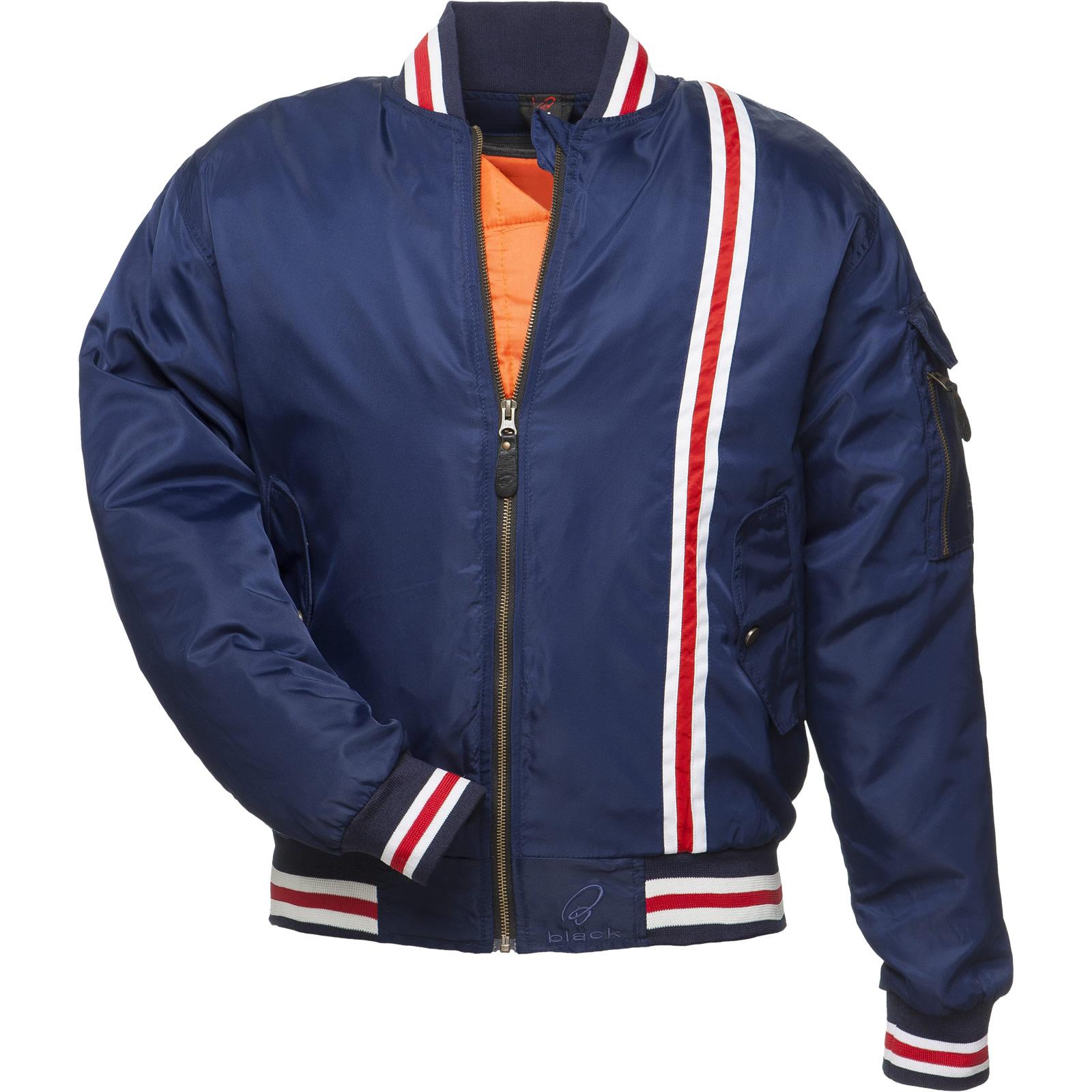 Black Retro Motorcycle Jacket S Blue