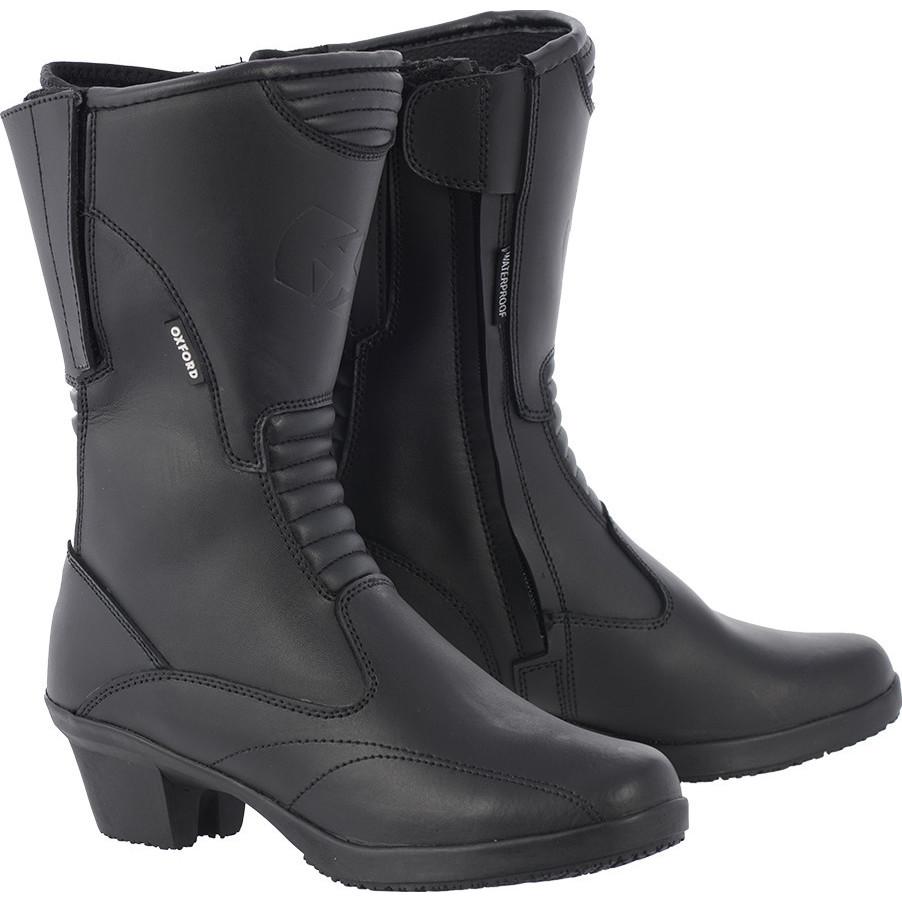 BW10039 - Oxford Valkyrie Ladies Leather Motorcycle Boots 39 Black (UK 6)