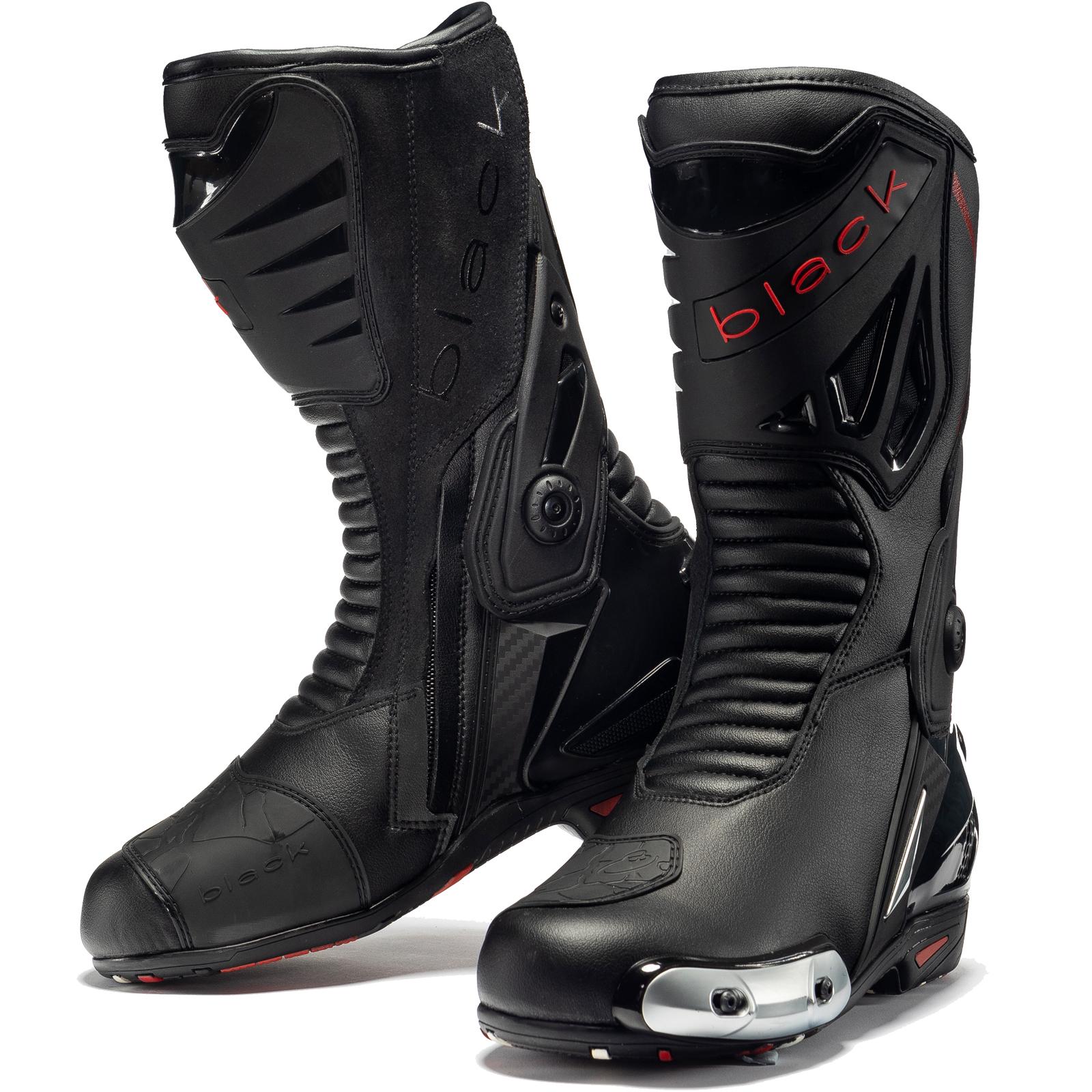 Black Panther Sports Motorcycle Boots 42 Black (UK 8)