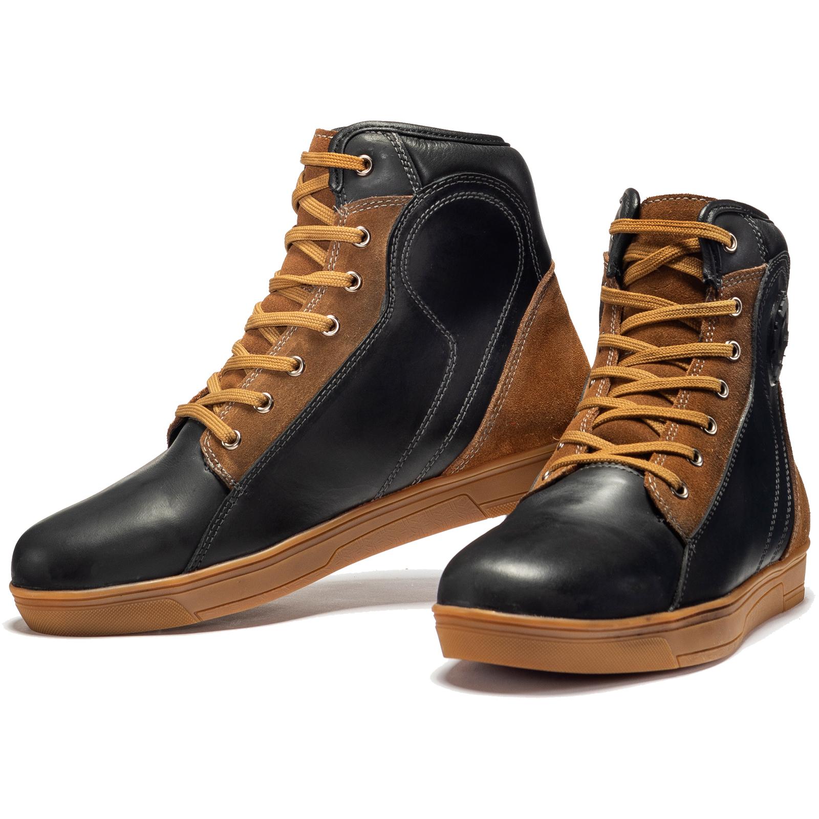 Black Streetwise WP Ankle Motorcycle Boots 43 Brown (UK 9)