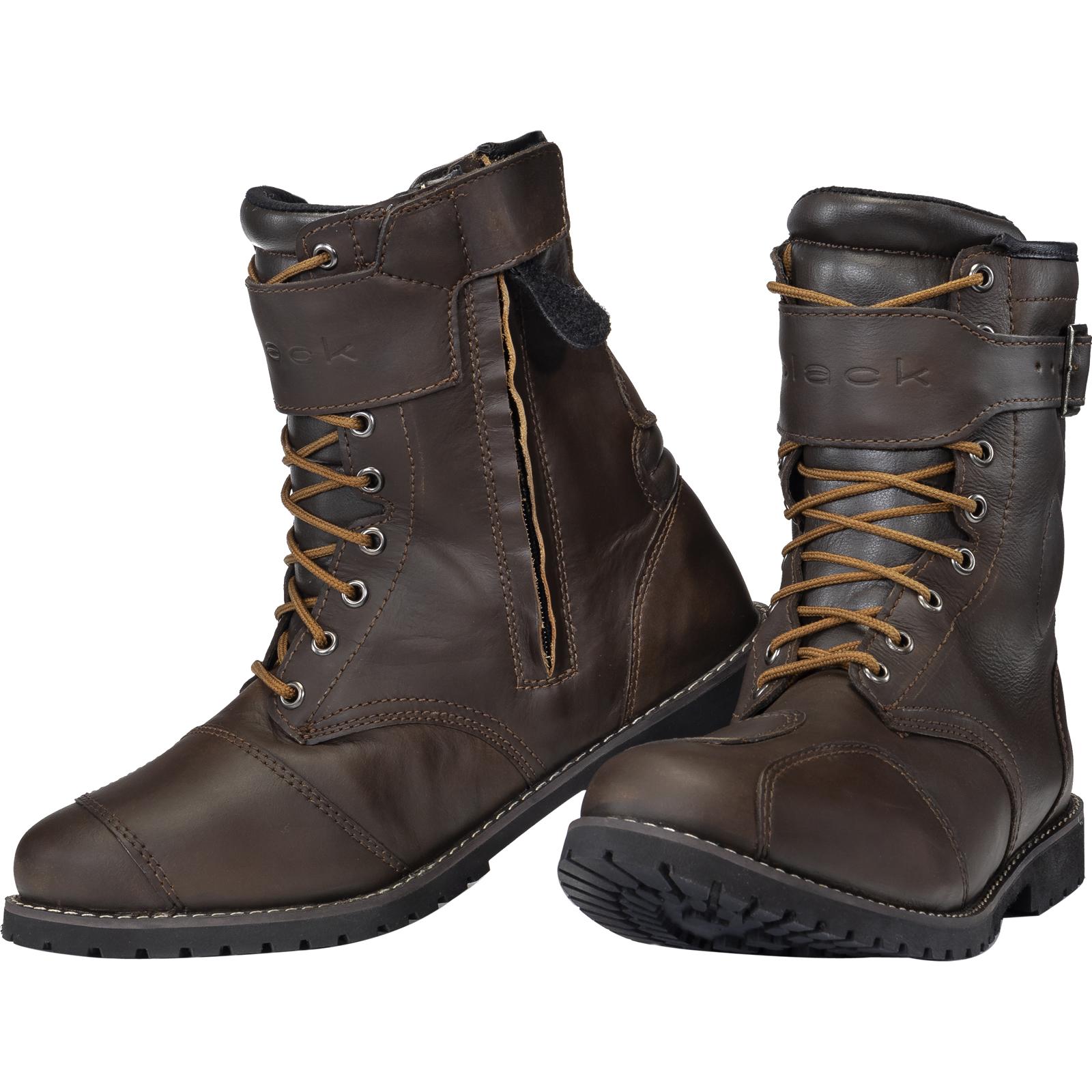 Black Heritage WP Ankle Motorcycle Boots 42 Brown (UK 8)