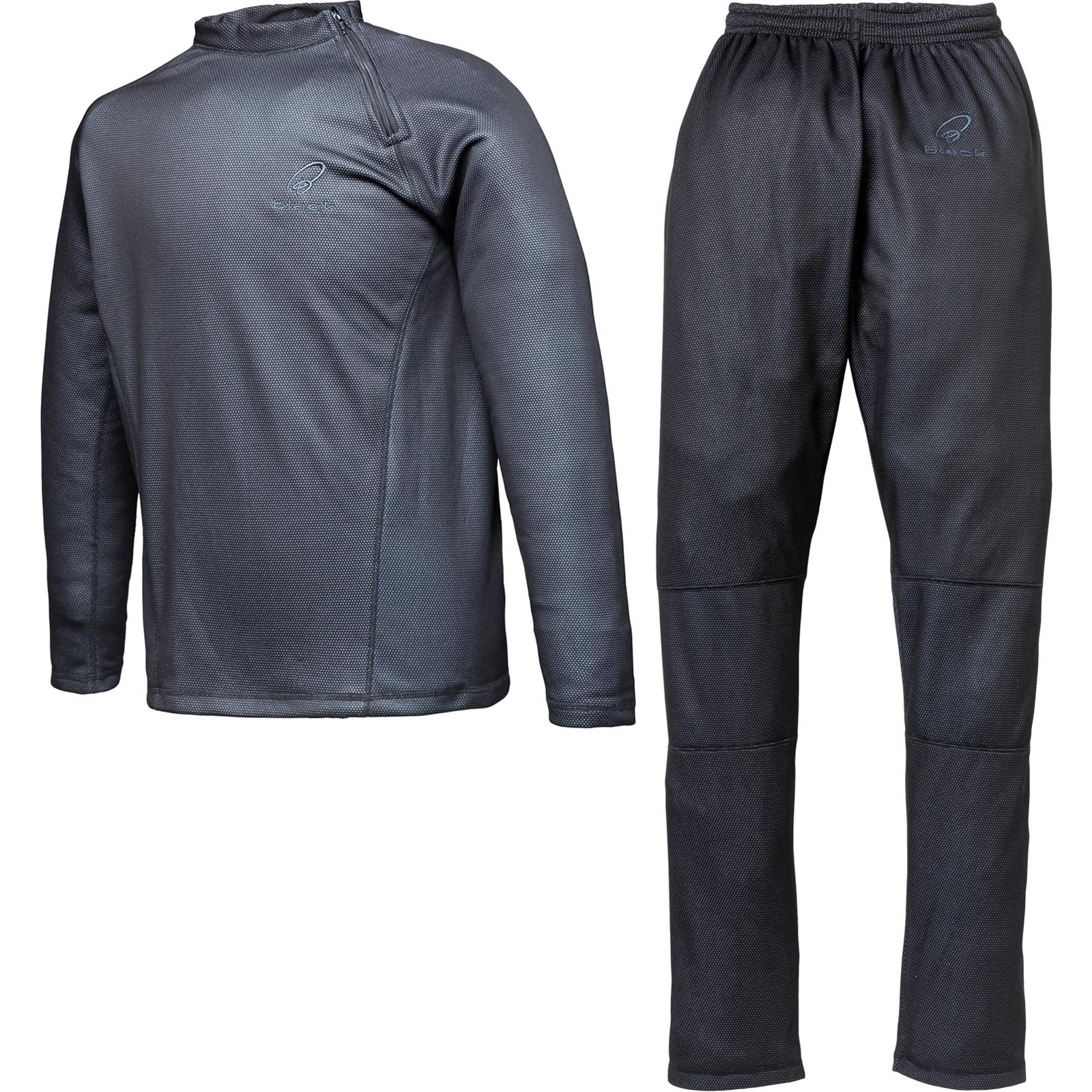 Black Windproof Base Layer Top & Trousers Black Kit S/XXL