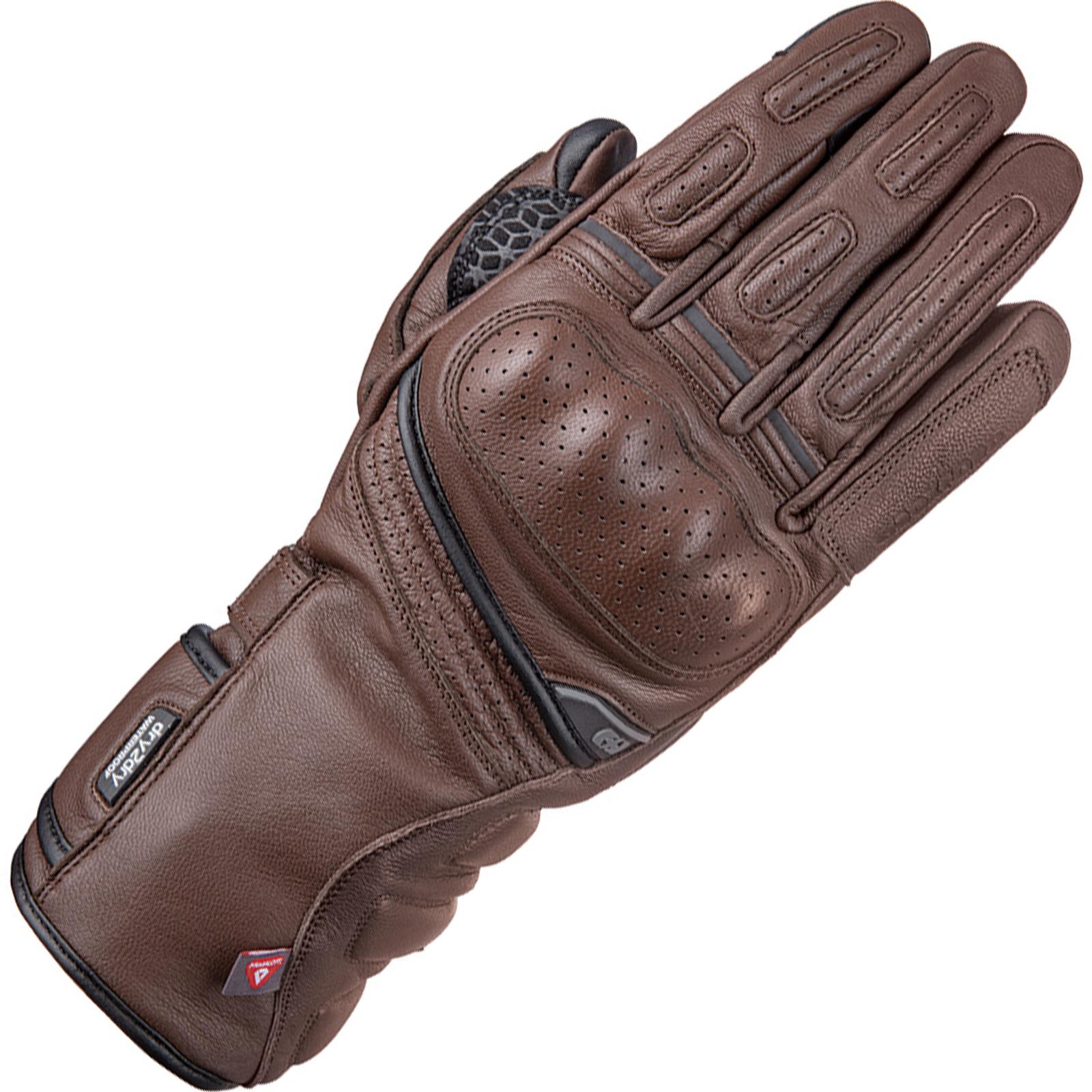 GM197202S - Oxford Hamilton Leather Motorcycle Gloves S Brown