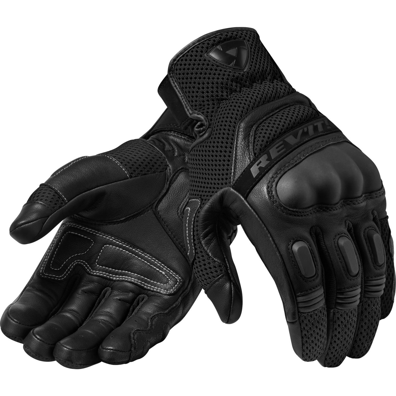 FGS139 - 1010-L - Rev It Dirt 3 Leather Motorcycle Gloves L Black