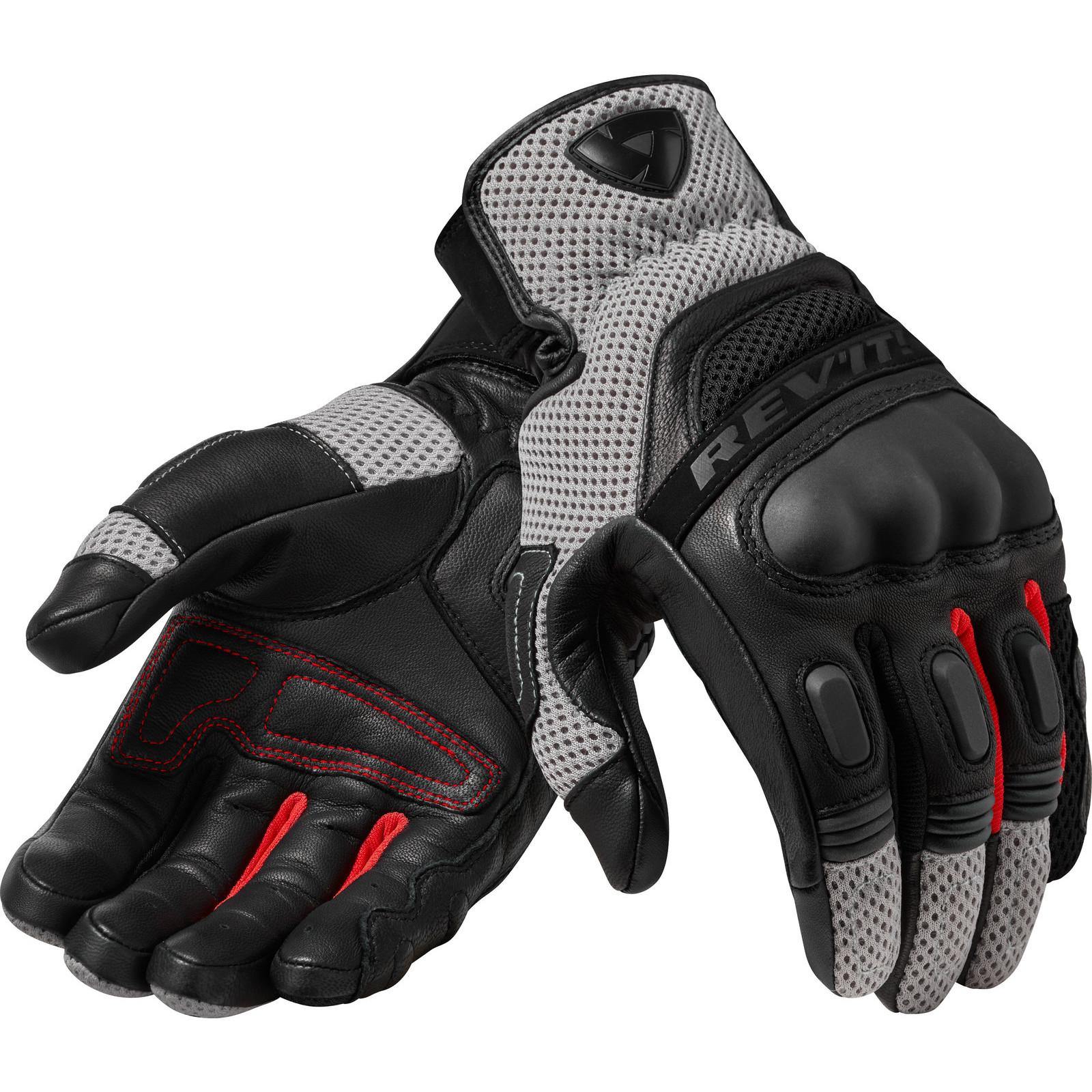 FGS139 - 1200-XS - Rev It Dirt 3 Leather Motorcycle Gloves XS Black Red