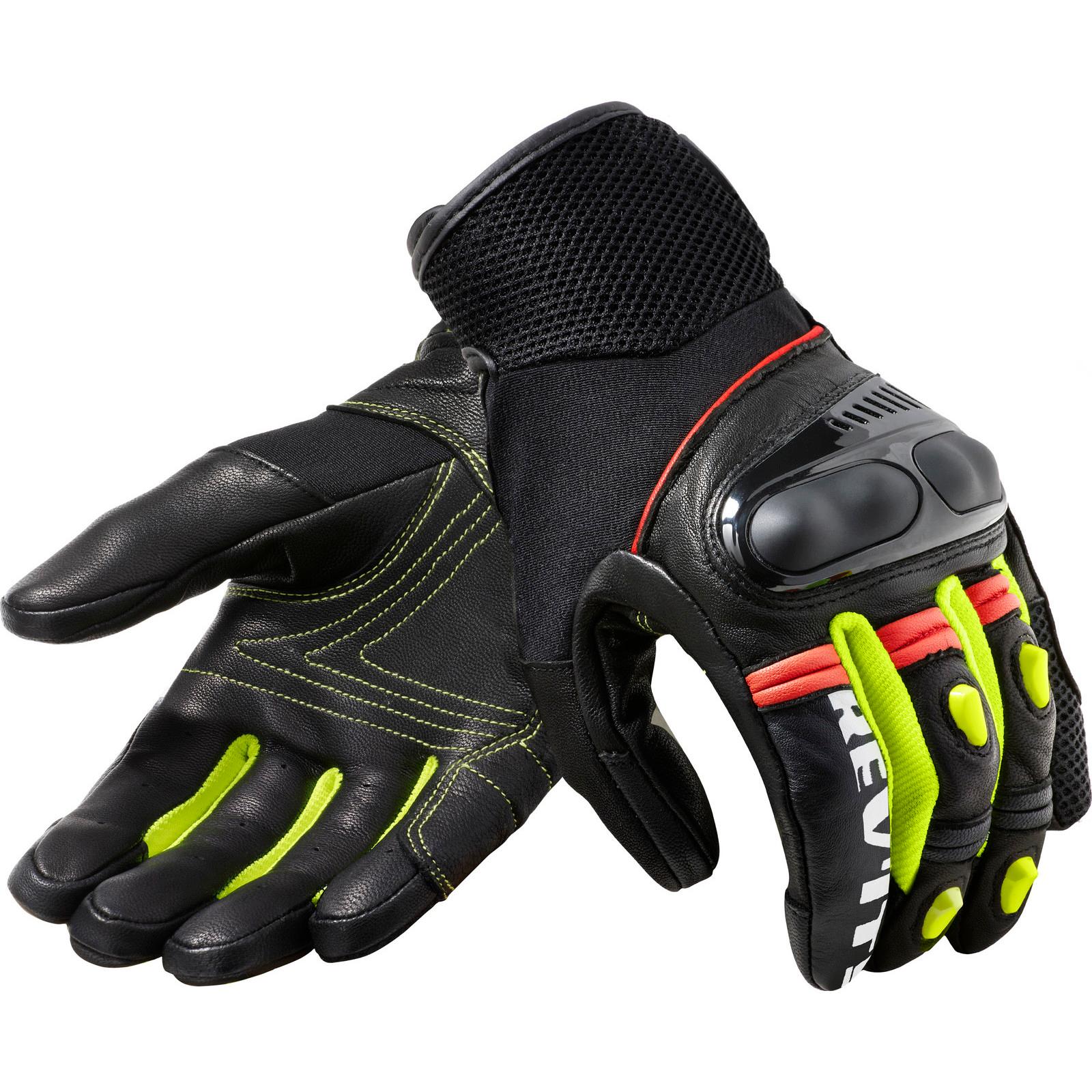 FGS171 - 1450-M - Rev It Metric Motorcycle Gloves M Black Neon Yellow