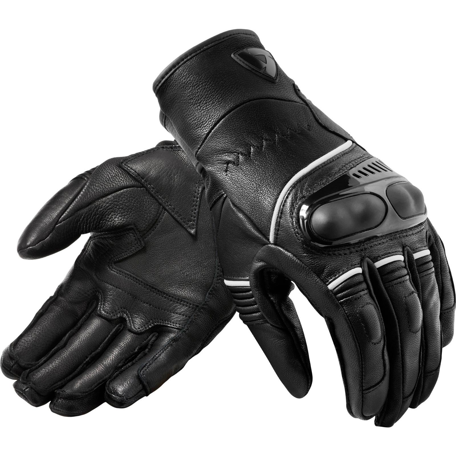 FGS175 - 1600-XL - Rev It Hyperion H2O Leather Motorcycle Gloves XL Black White