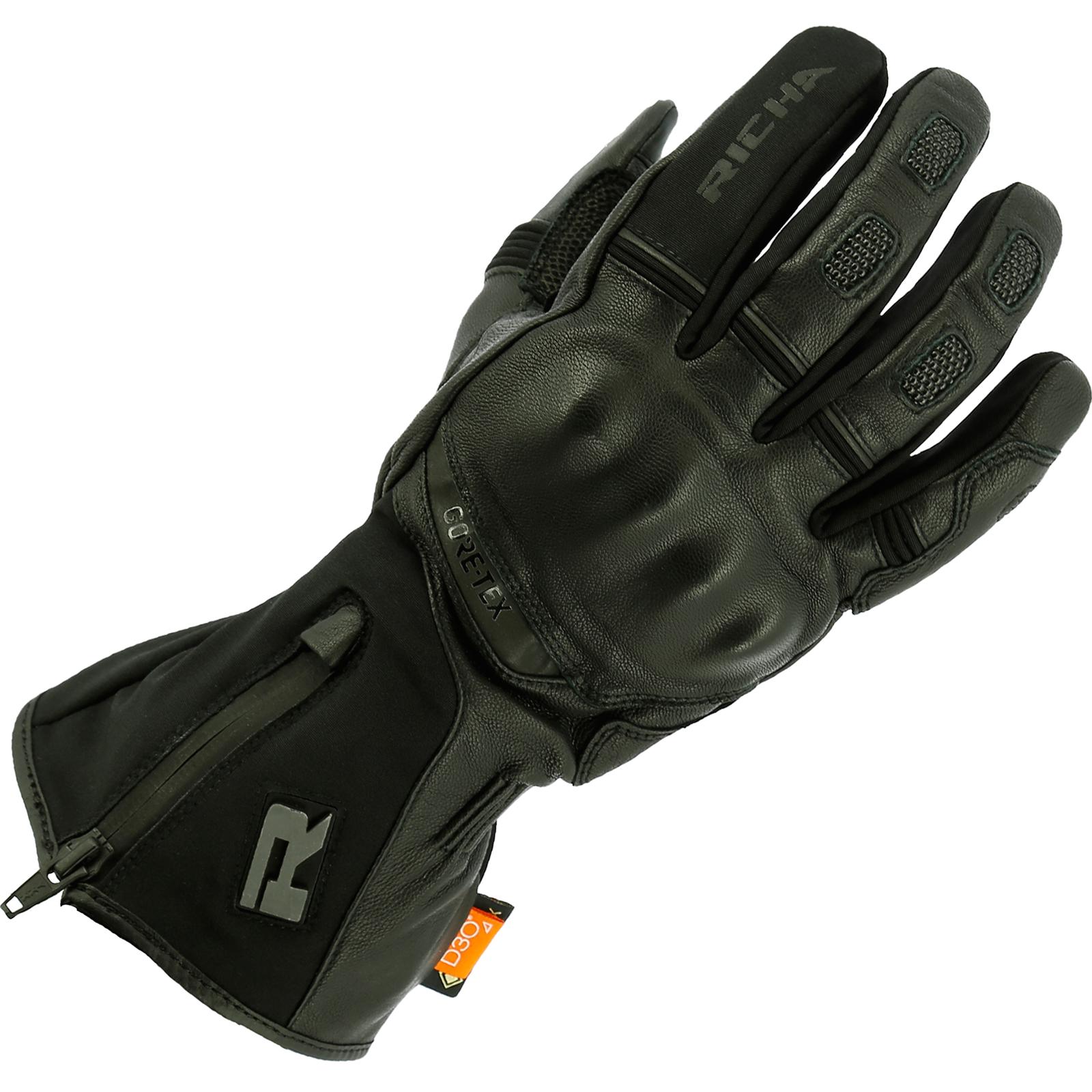 5SLG100-4XL - Richa Sleeve Lock Gore-Tex Leather Motorcycle Gloves 4XL Black
