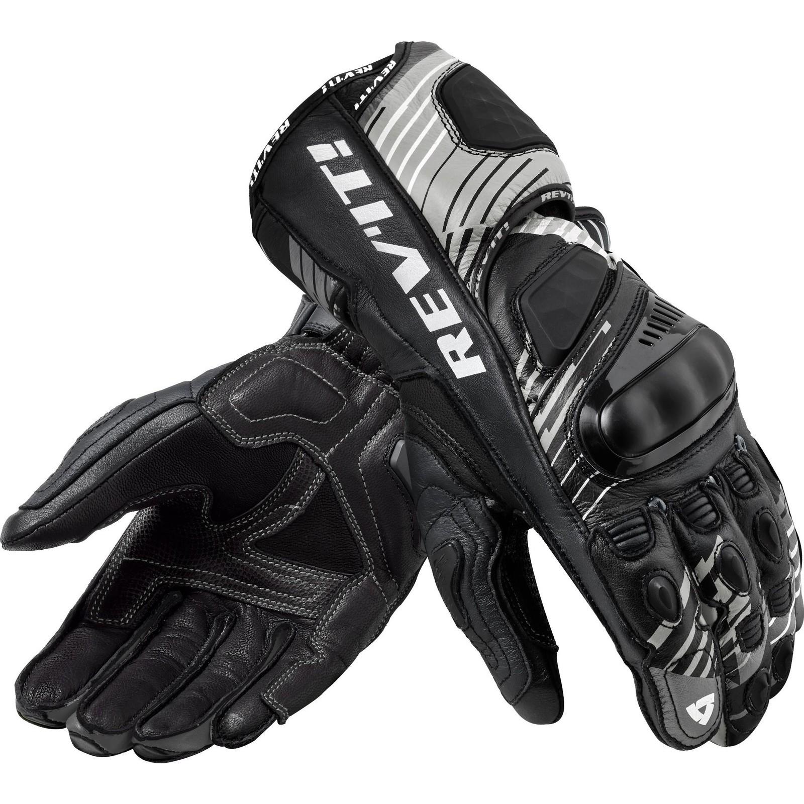 FGS187 - 3050-XL - Rev It Apex Leather Motorcycle Gloves XL White Black