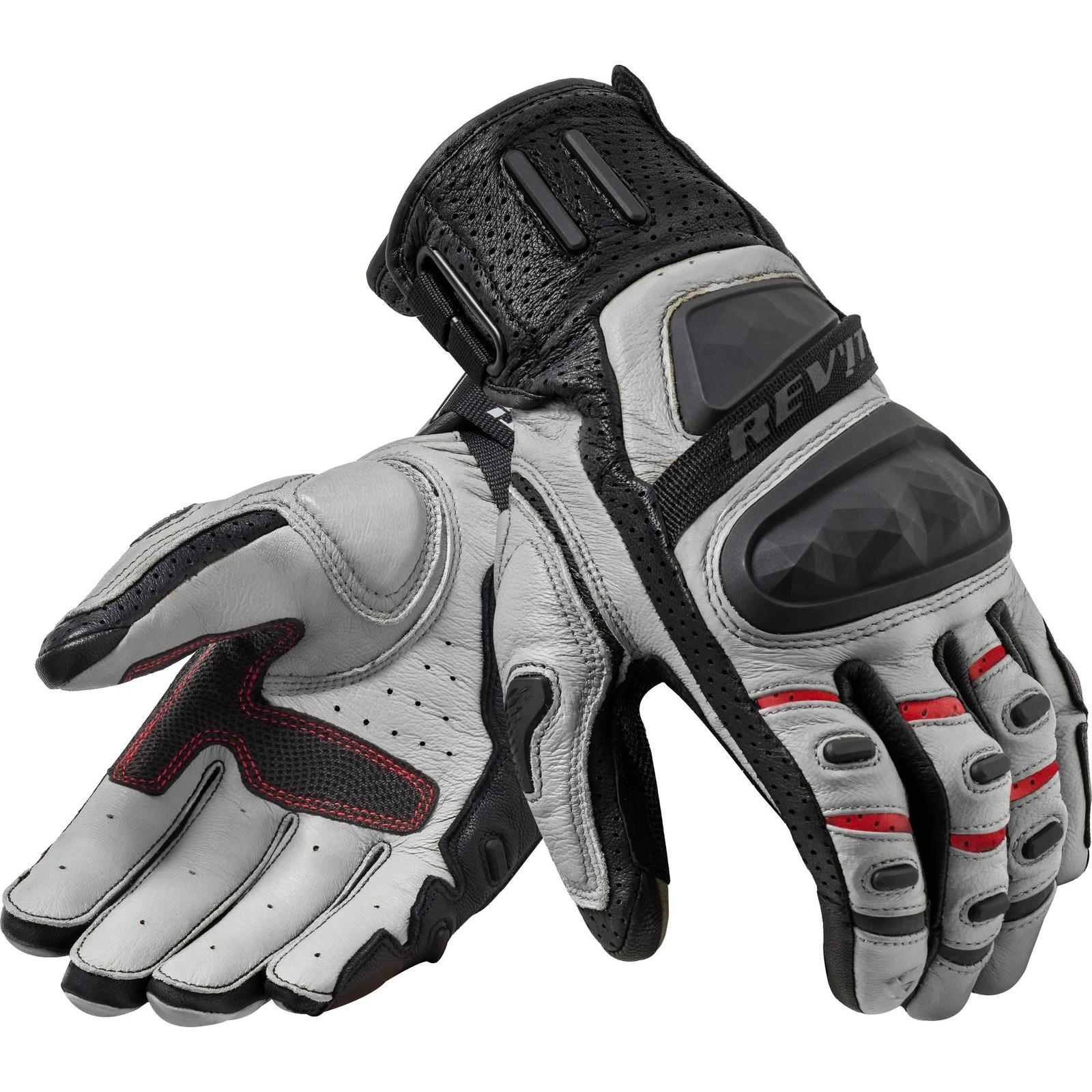 FGS186 - 1170-L - Rev It Cayenne 2 Leather Motorcycle Gloves L Black Silver