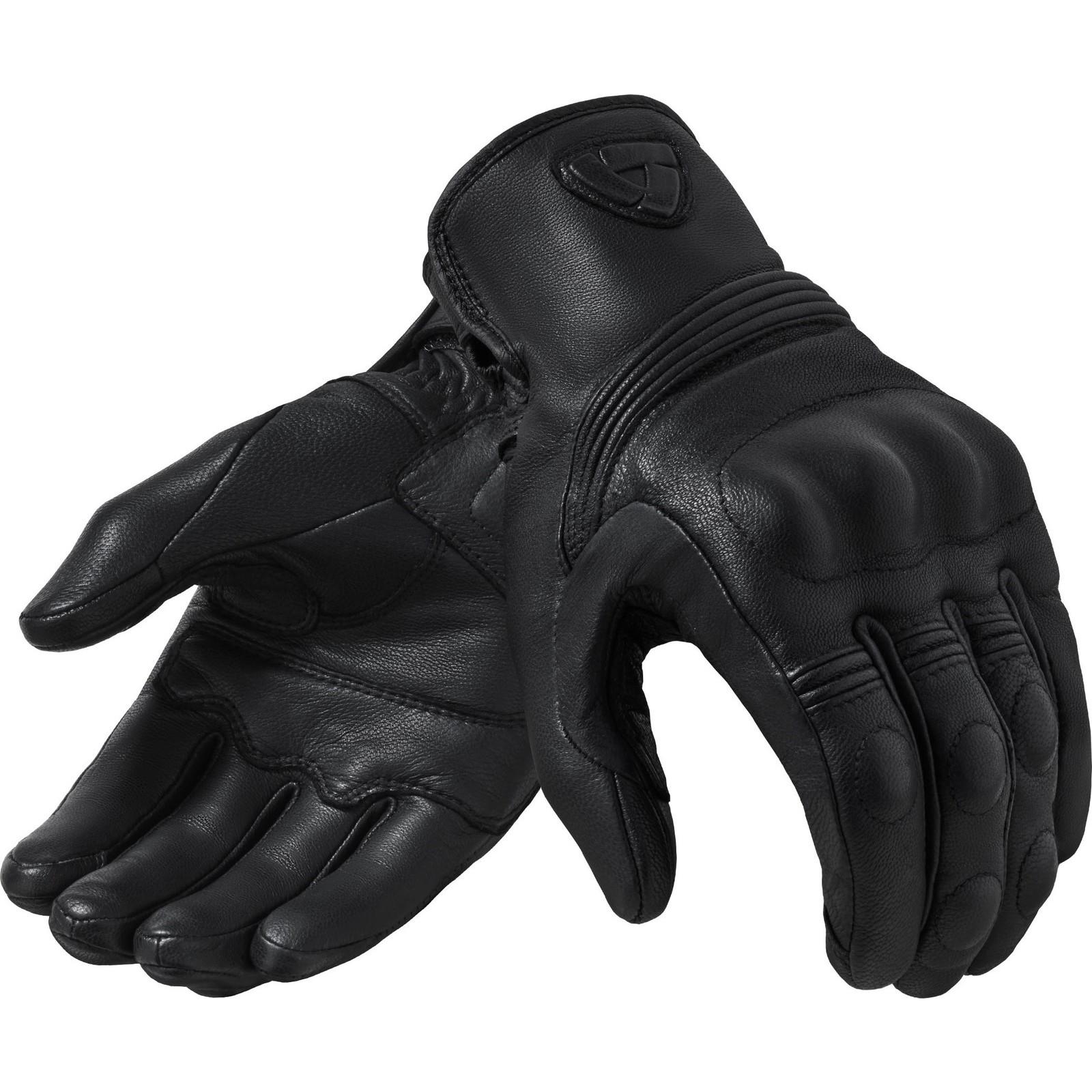 FGS169 - 0010-XL - Rev It Hawk Leather Motorcycle Gloves XL Black