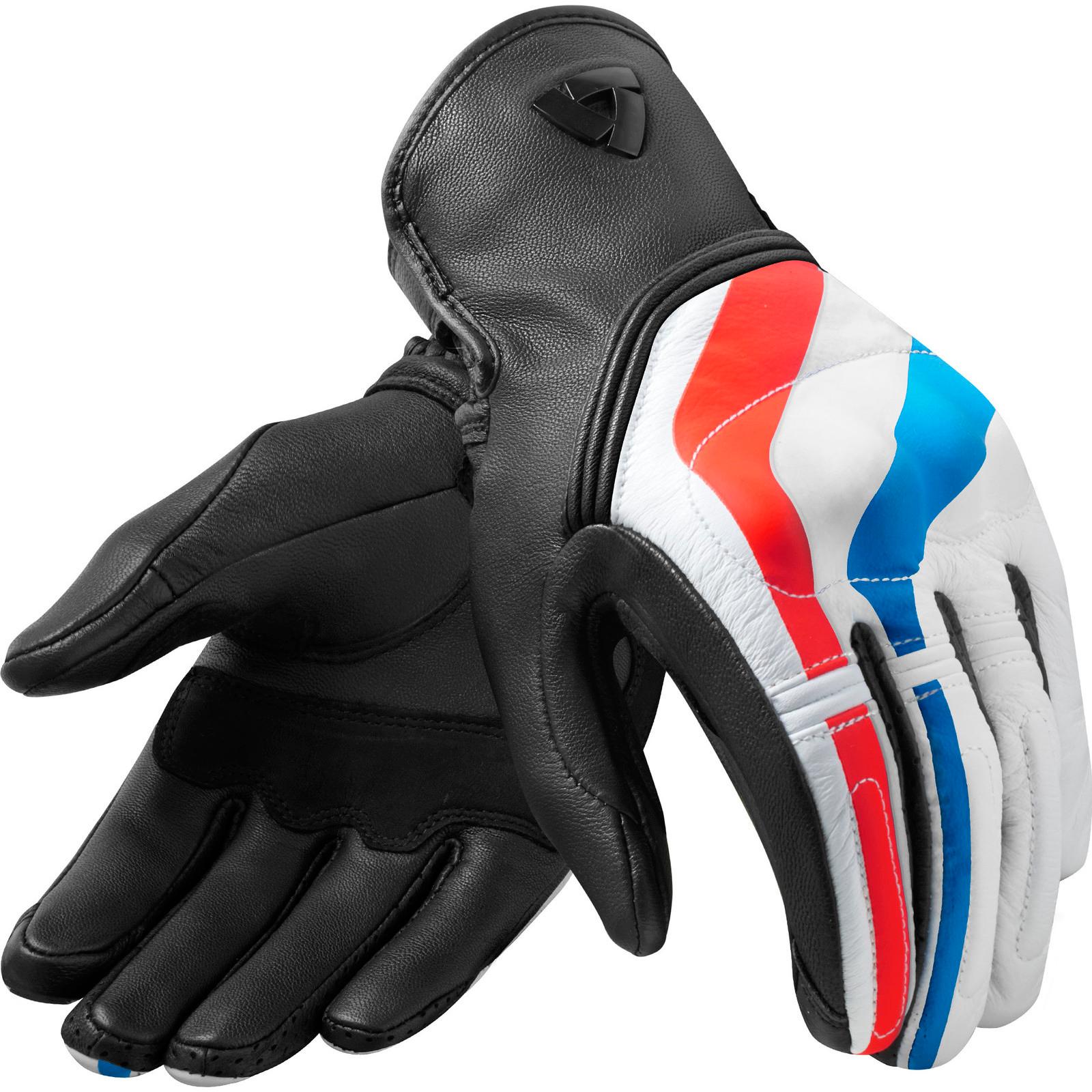 FGS192 - 2030-S - Rev It Redhill Leather Motorcycle Gloves S Red Blue